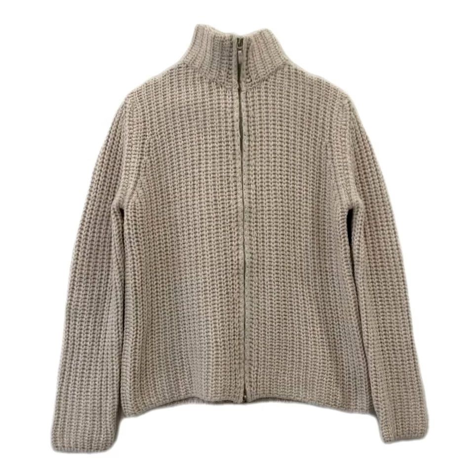 Fabiana Filippi VINTAGE Fabiana Filippi Cardigan Full Zip Merino Wool Beige Italy US 10 L#86 Women Knit Chunks Size L / US 10 / IT 46 - 2 Thumbnail