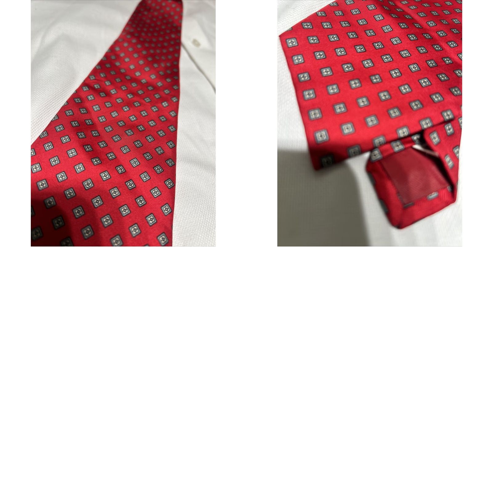 Stafford VINTAGE Stafford Tie 57 X 3.5 Silk Red Geometric USA Made Mens Tie Silk Red Abstract Christmas Preppy Classic Geometric Pattern US Made Mens Size ONE SIZE - 8 Thumbnail