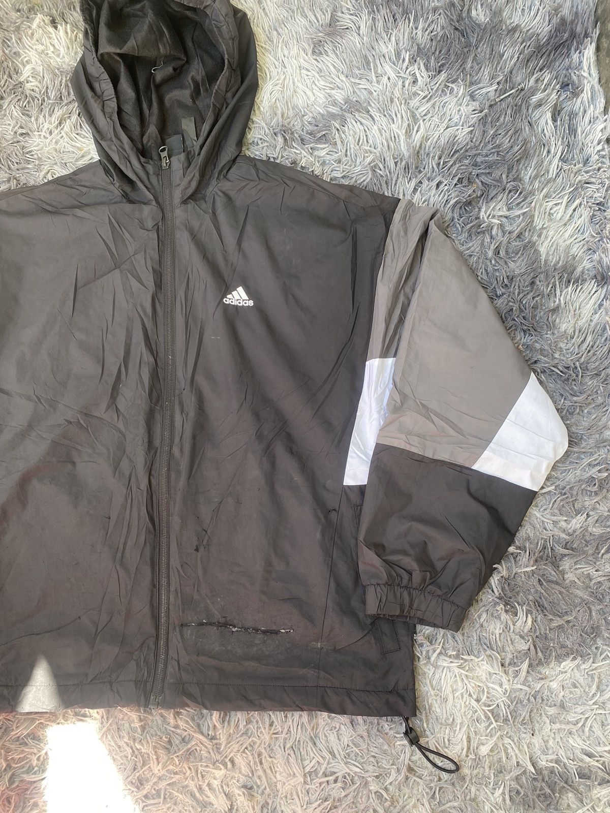 Adidas × Vintage Adidas windbreaker Hoodies Left logo 🚀 Size US L / EU 52-54 / 3 - 2 Thumbnail