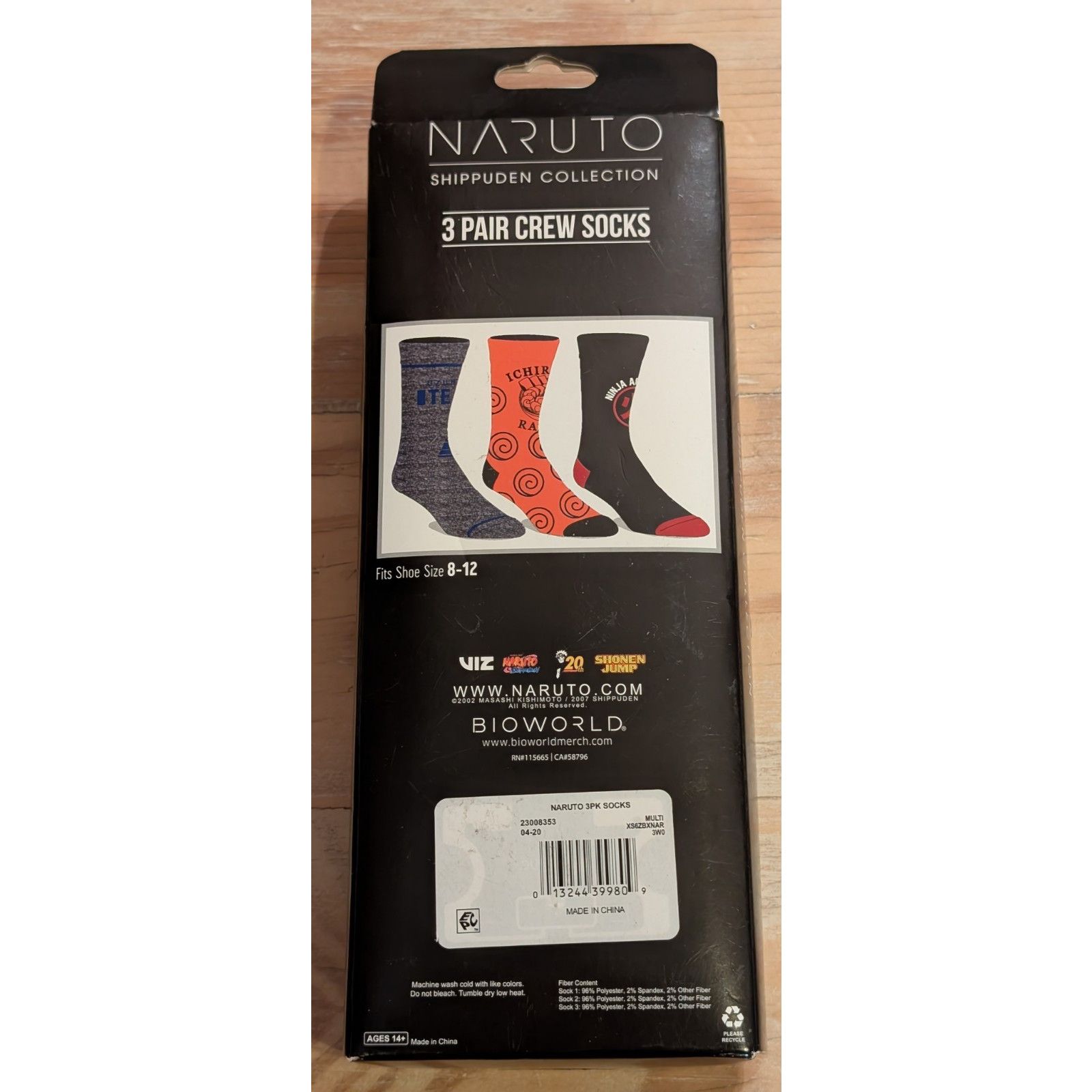 The Unbranded Brand Naruto Shippuden Men's Clan Logos 3-Pack Adult Socks 8-12 Size ONE SIZE - 2 Thumbnail