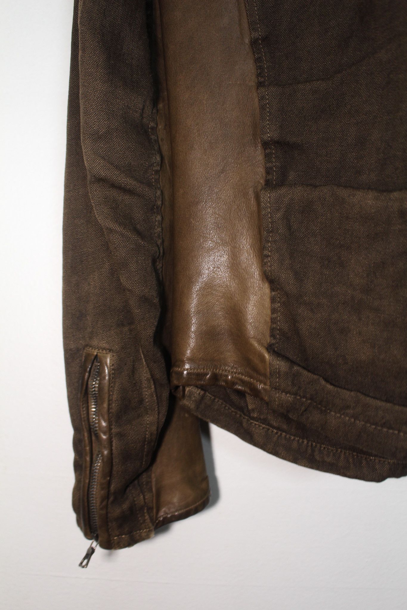Isamu Katayama Backlash Linen/Cow Leather Moto Rider Jacket Size US S / EU 44-46 / 1 - 4 Thumbnail
