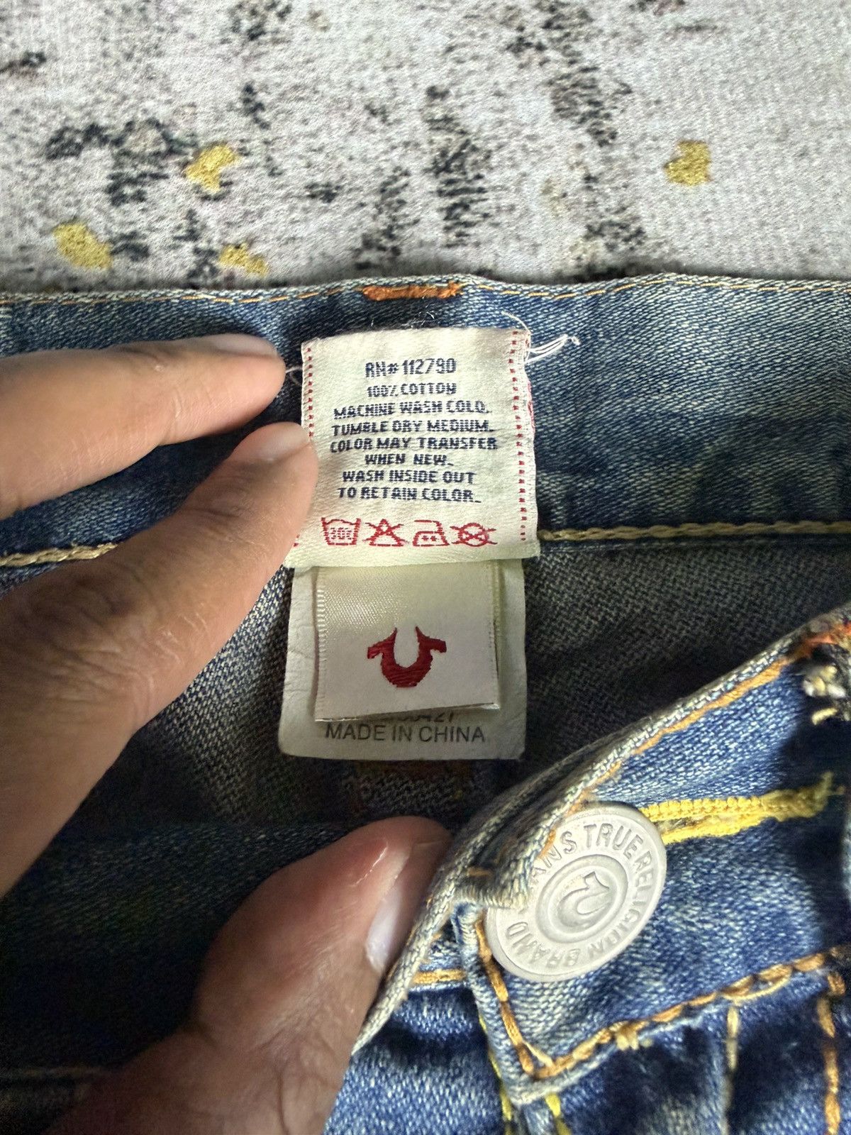Tornado Mart Vintage True Religion Joey Big T Flared Distressed Jeans Size US 33 - 13 Thumbnail