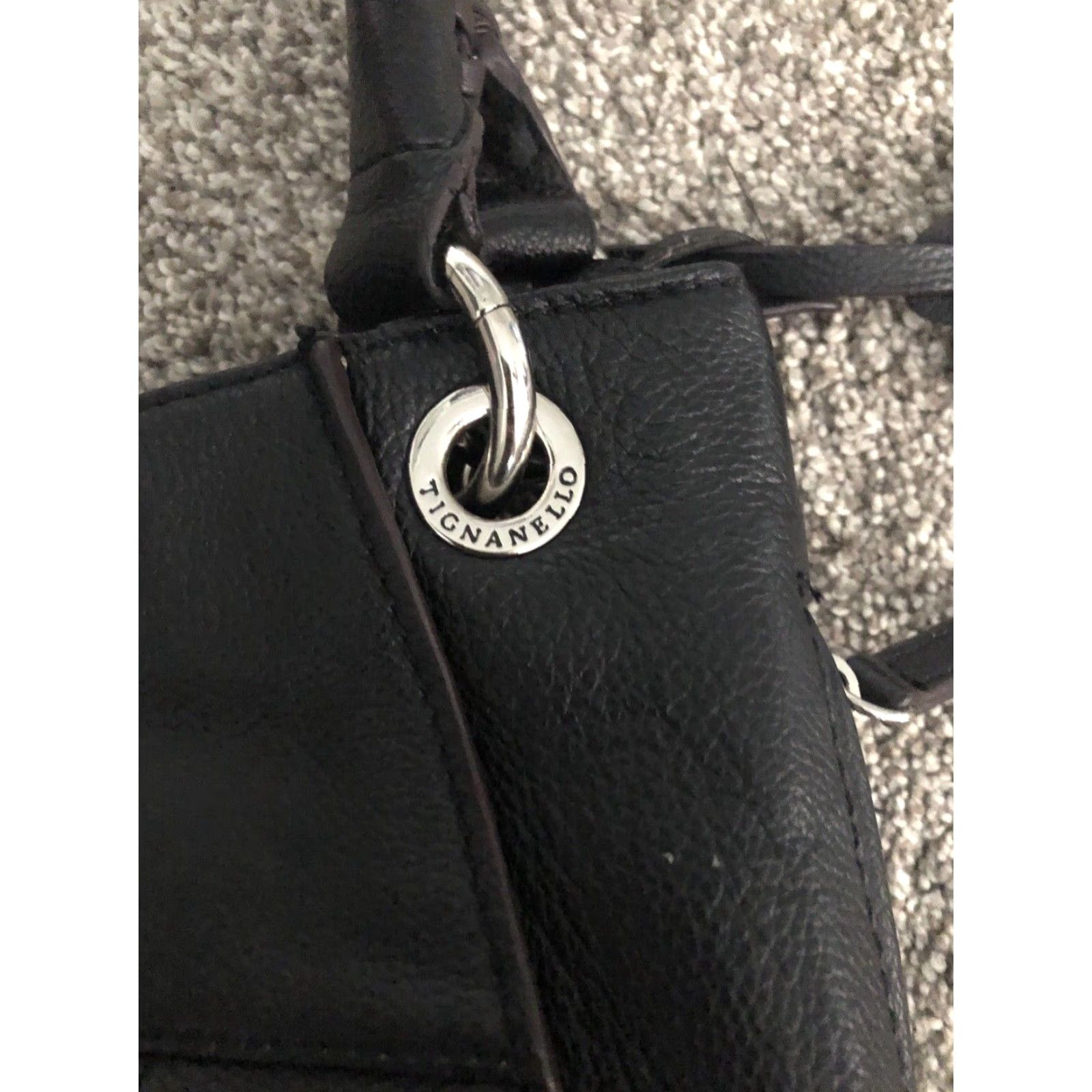 Vintage Tignanello Women Handbag Medium Black Leather Womens Size ONE SIZE - 3 Thumbnail