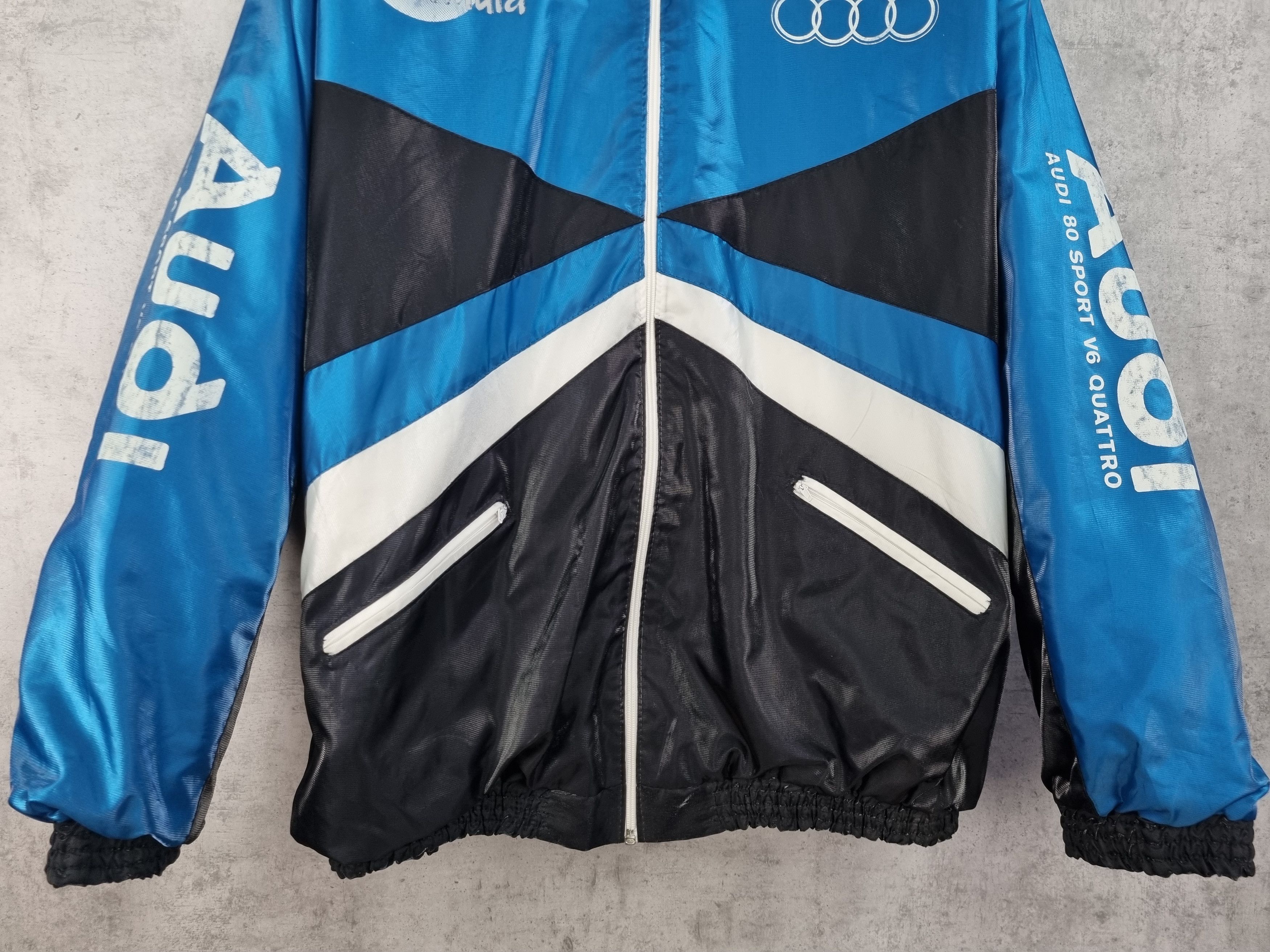 Audi × Vintage 80 Audi Sport V6 Quatro Nylon Vintage Moto Jacket Size US XXL / EU 58 / 5 - 14 Thumbnail