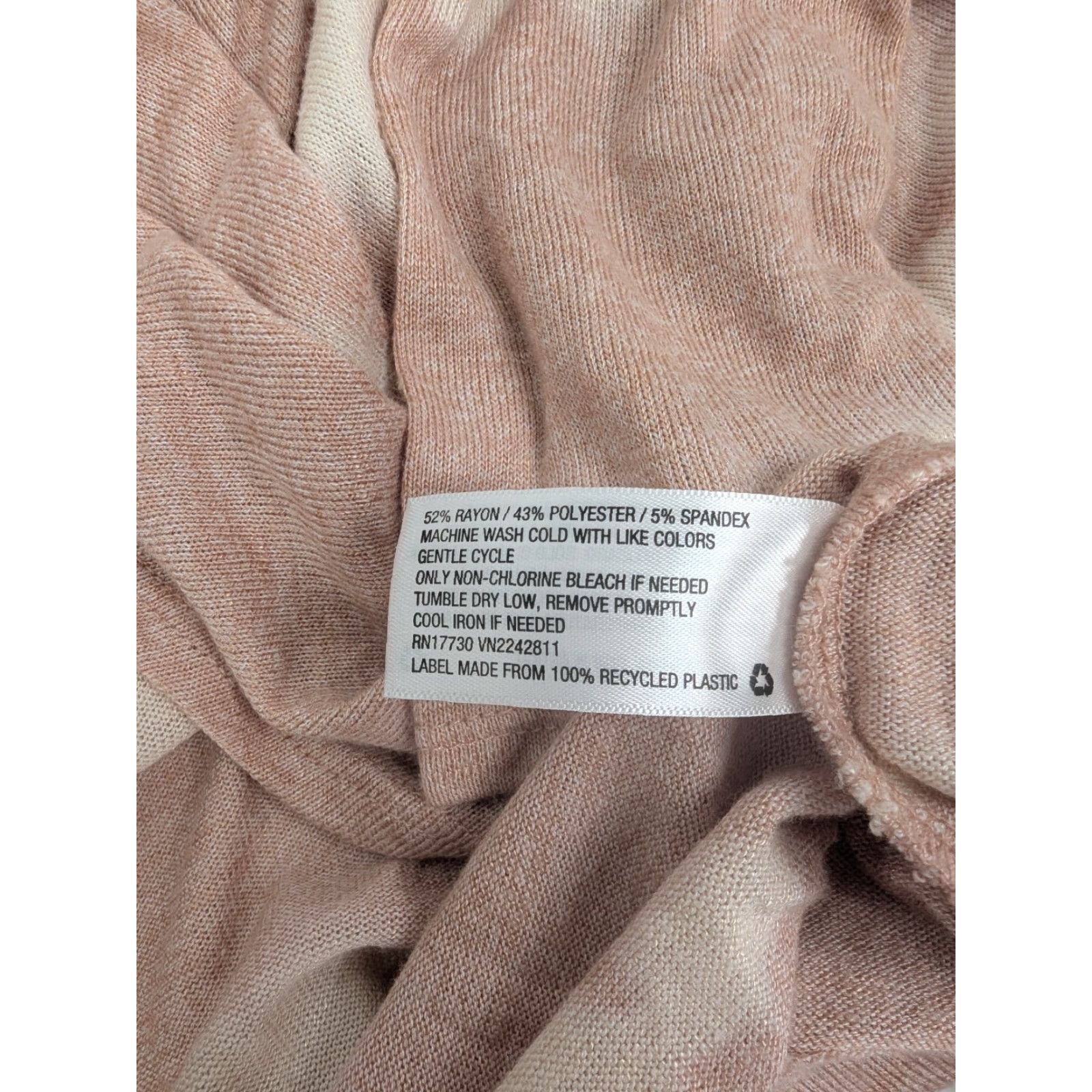 Vintage Knox Rose Cardigan Sweater Open Waterfall Relaxed Fit Tie Dye Pink Beige Size M Womens Knit Swing Casual Size M / US 6-8 / IT 42-44 - 7 Thumbnail