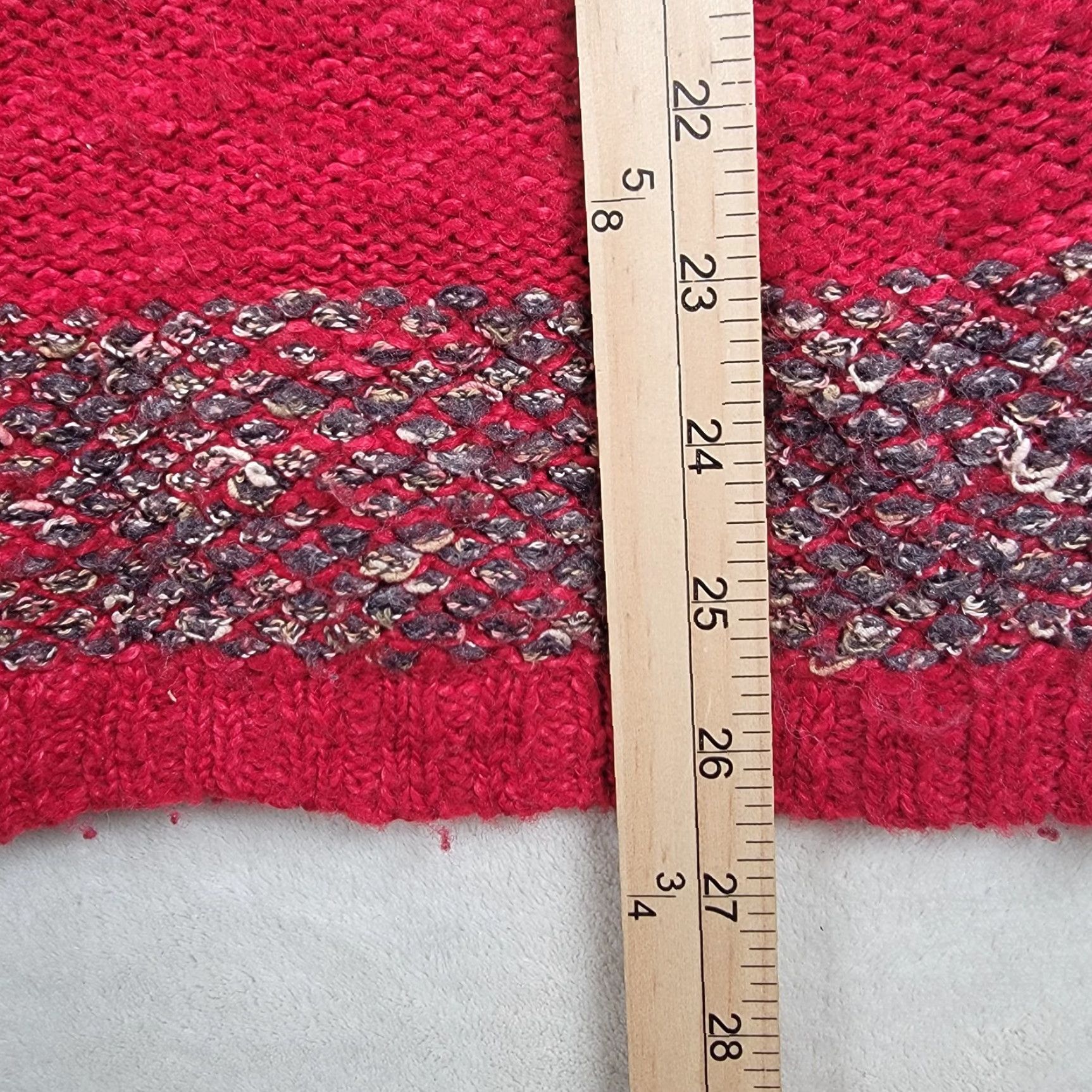 Free People VINTAGE Free People Women Pullover Sweater Red Marled Stripe Long Sleeve Large Knit Boat Neck Casual Womens Pullover 90s Event Size L / US 10 / IT 46 - 4 Thumbnail