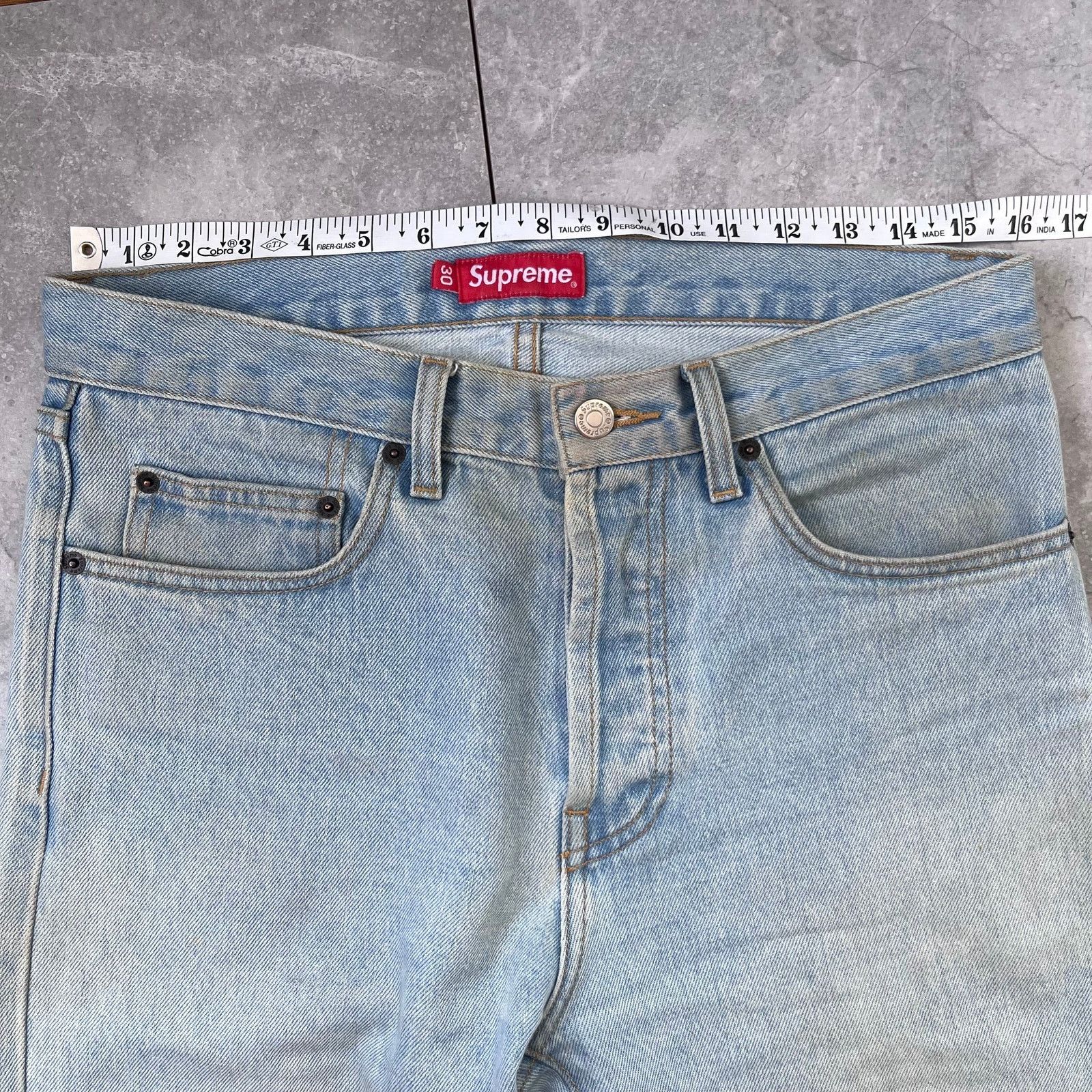Supreme Supreme Light Wash Selvedge Denim Jeans – Size 30 Size US 30 / EU 46 - 5 Thumbnail