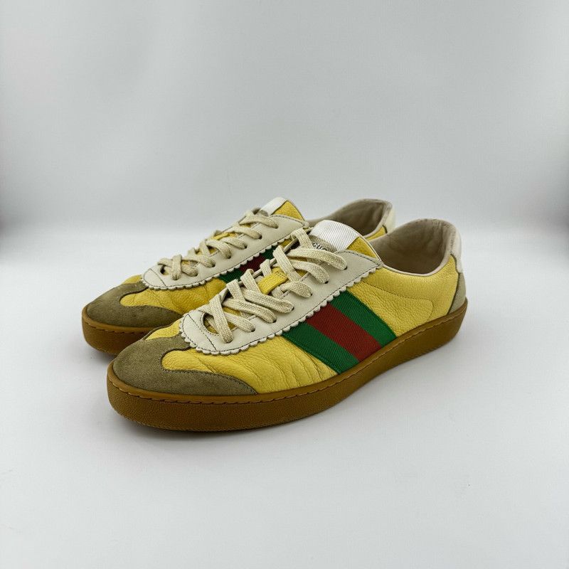 Gucci Gucci G74 Web Leather Lace-Up Sneakers Size US 9.5 / EU 42-43 - 1 Thumbnail