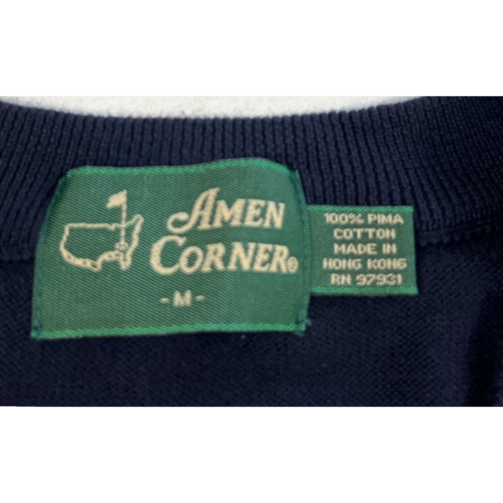 Vintage VINTAGE Amen Corner Men's Knit Vest Shirt Golf/Preppy Navy Pima Cotton Sz M Augusta National Logo Size US M / EU 48-50 / 2 - 5 Thumbnail