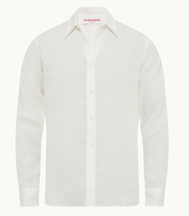 Orlebar Brown Orlebar Brown White Linen Shirt Size US M / EU 48-50 / 2 - 1 Thumbnail