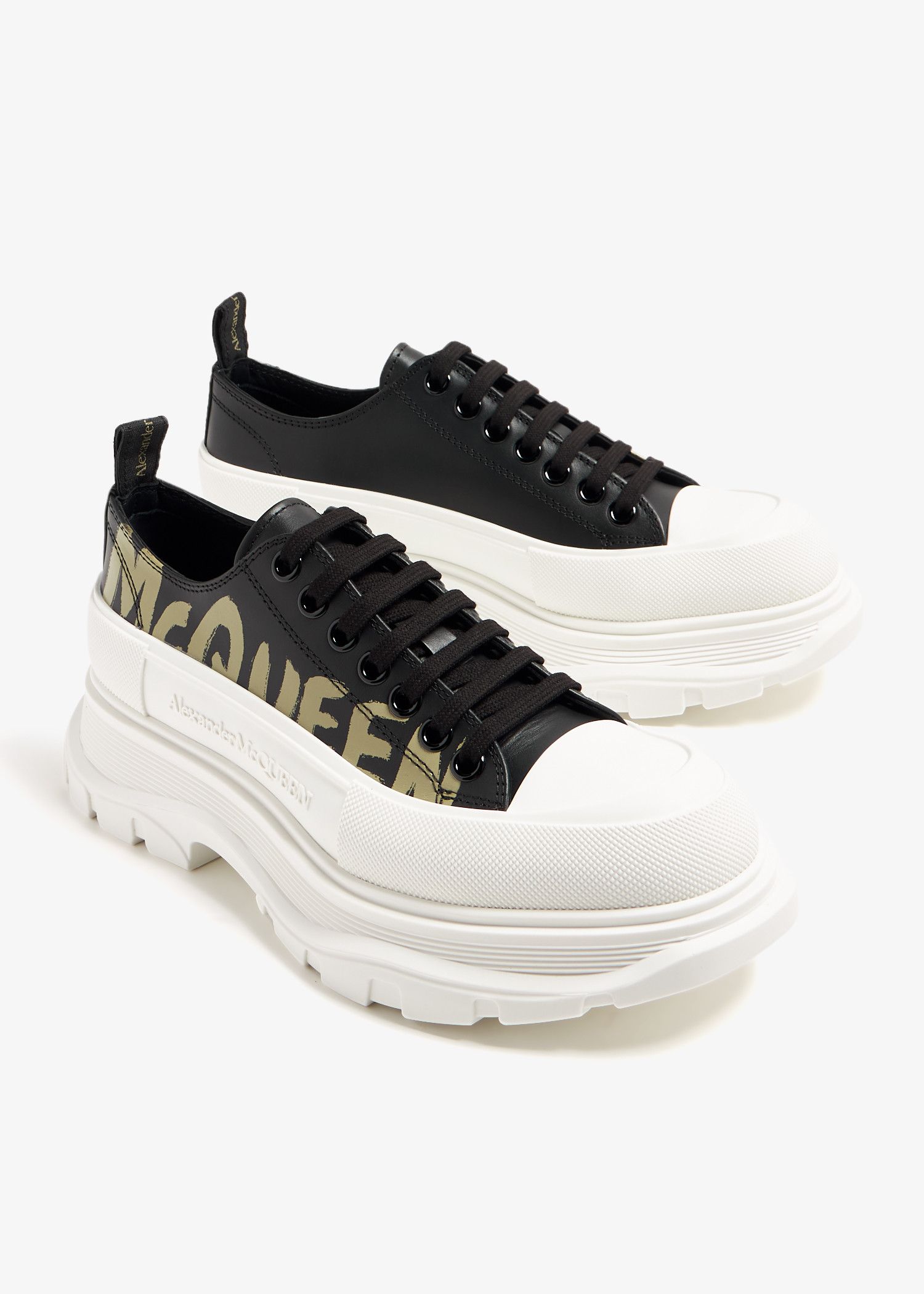 Alexander McQueen o1y1024 Low-Top Sneakers in White & Black Size US 11 / EU 44 - 1 Thumbnail