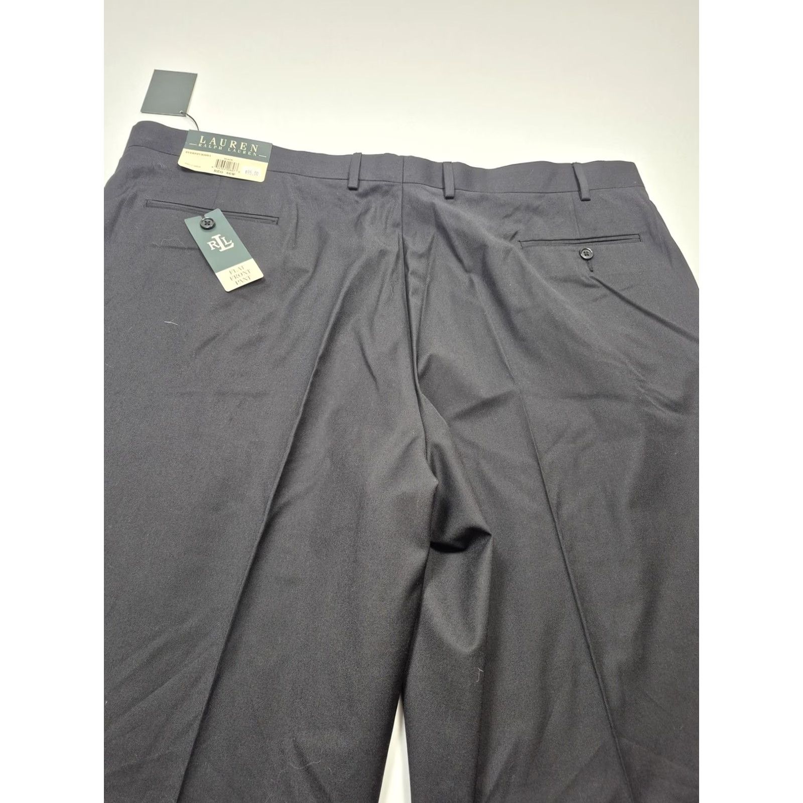 Ralph Lauren Lauren Ralph Lauren Dress Pants Mens 46 Waist Black Polyester Rayon Flat Front NWT Size US 30 / EU 46 - 2 Thumbnail