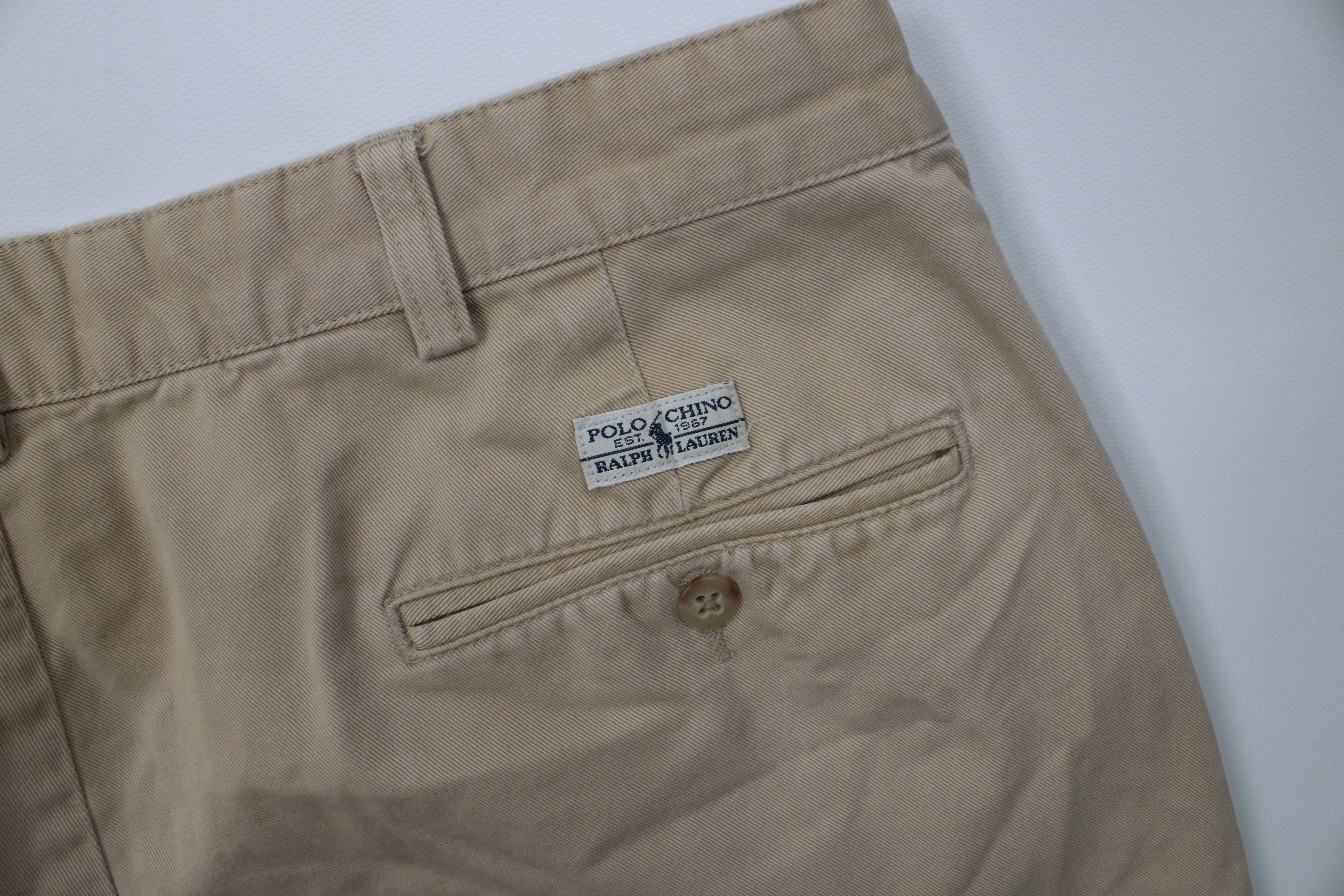 Polo Ralph Lauren Vintage 90s Ralph Lauren Cuffed Chino Pants Trousers Khaki Size US 34 / EU 50 - 15 Thumbnail