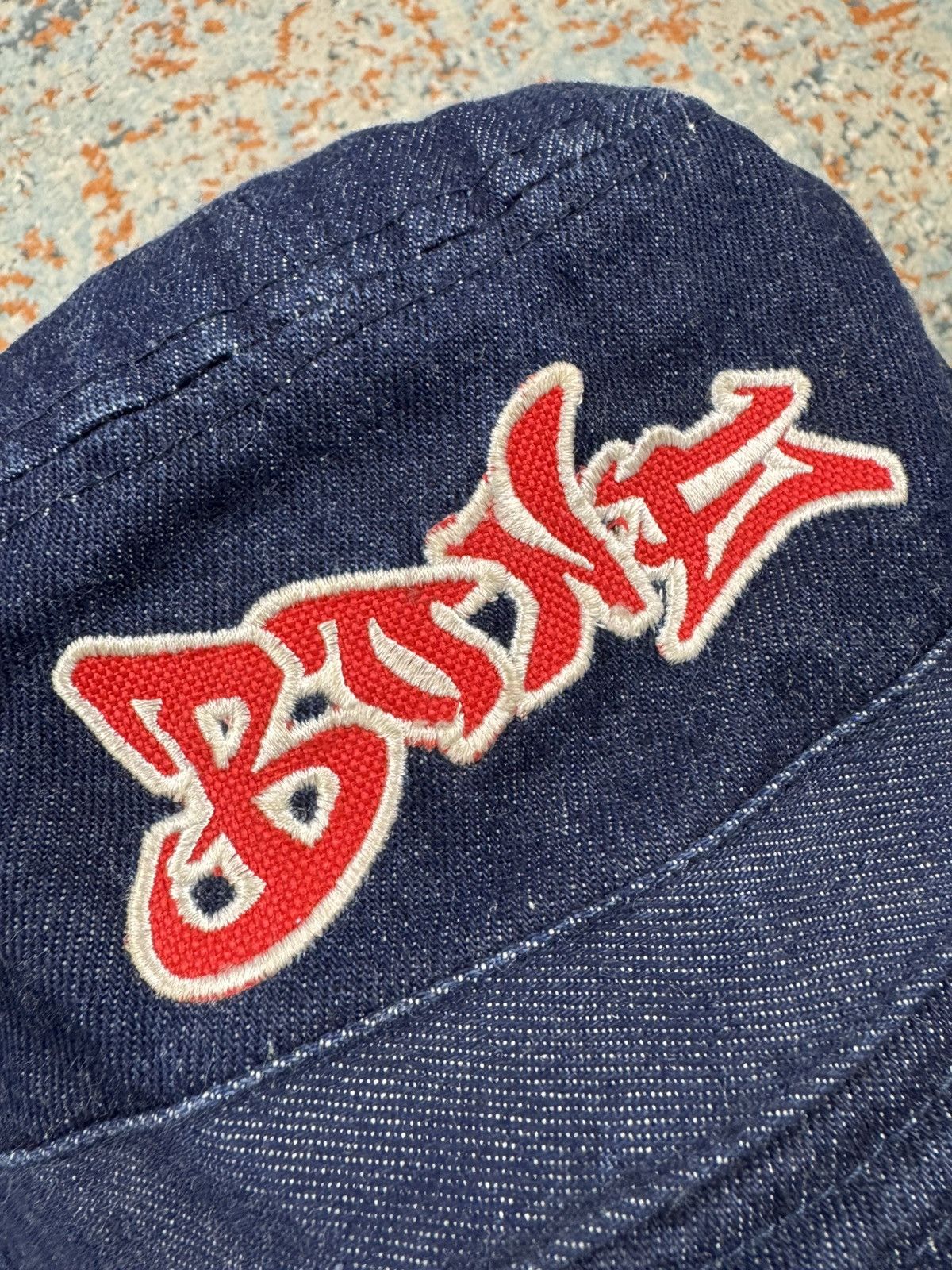 Japanese Brand × Vintage Vintage 90s Bone embroidered denim bucket hat graffiti style Size ONE SIZE - 5 Thumbnail