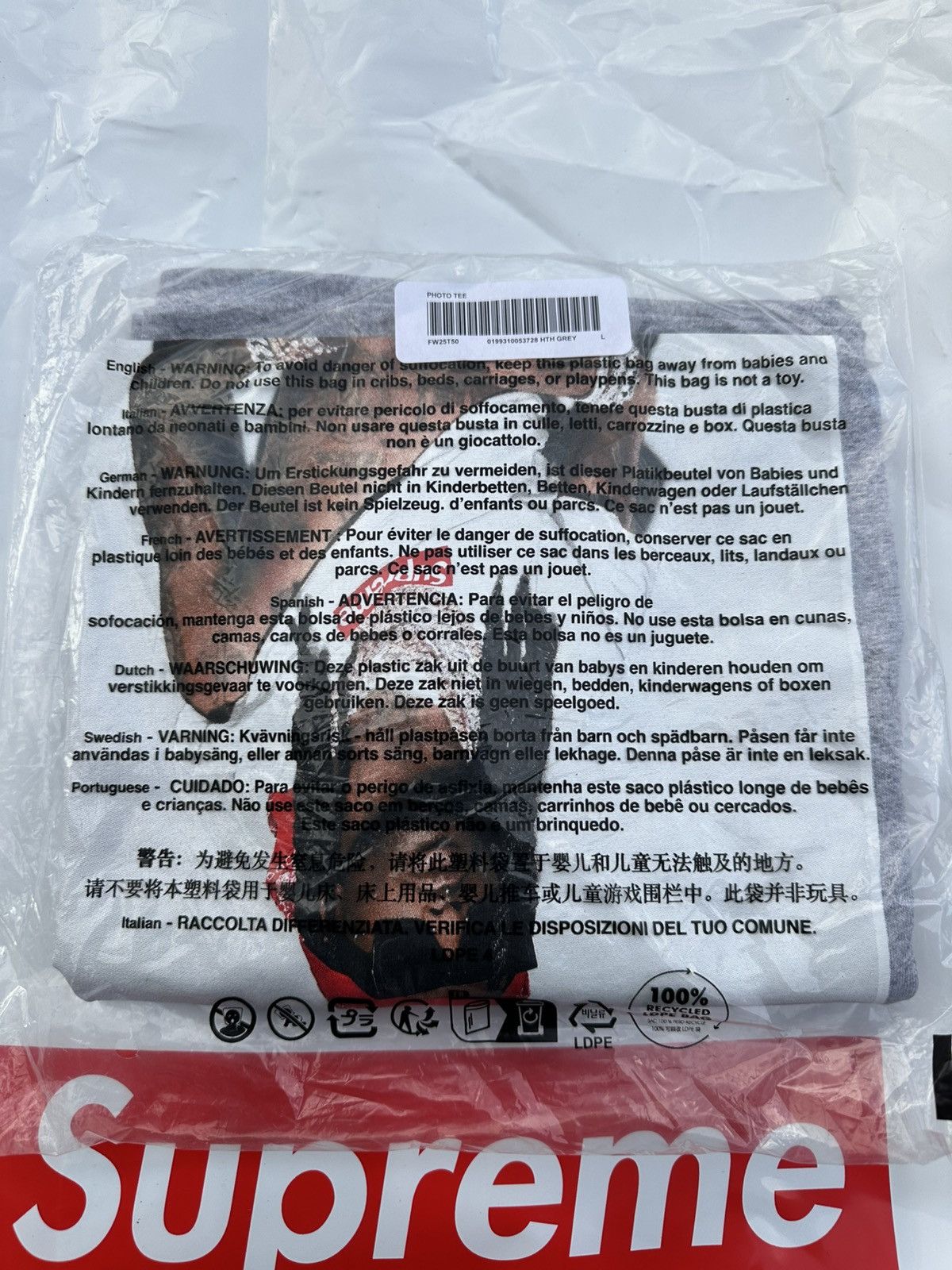 Supreme Supreme Playboy Carti Tee Grey Size US L / EU 52-54 / 3 - 3 Thumbnail
