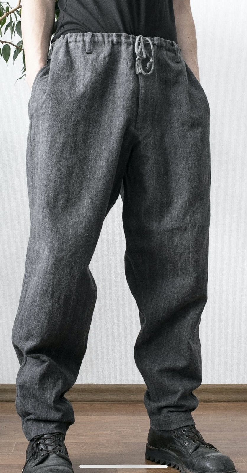 image of Wide Cotton Pants Yohji Yamamoto in Grey, Men's (Size 40)