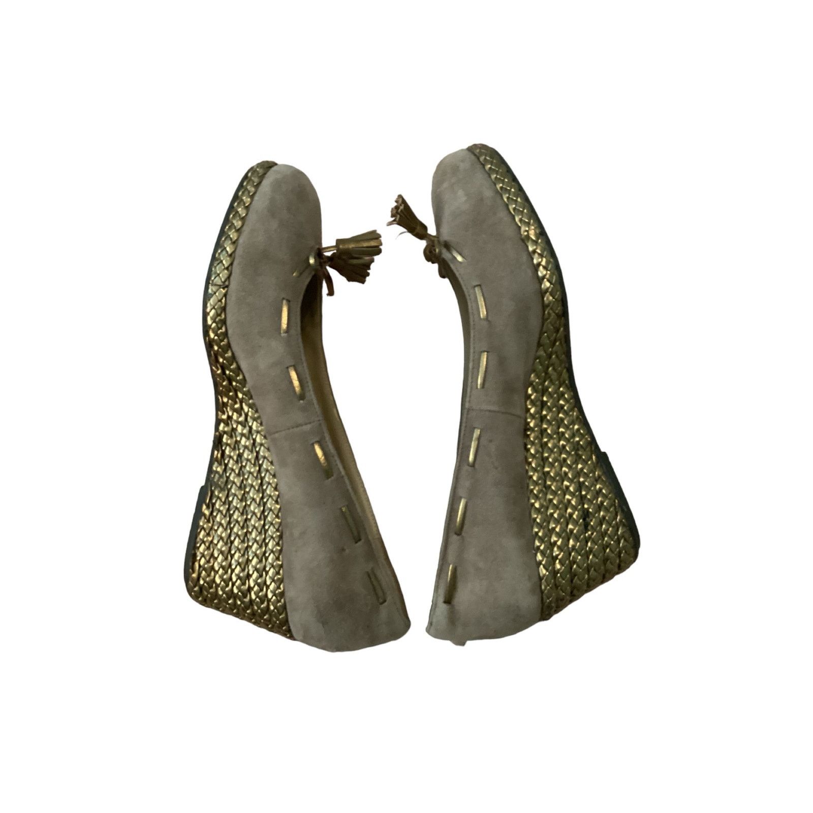 Lauren Ralph Lauren Lauren Ralph Lauren "Cambree" Leather Suede Gold Wedges 9 Size US 9 / IT 39 - 4 Thumbnail