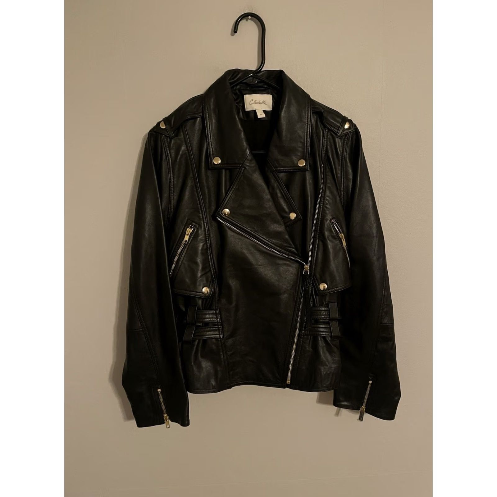 Cleobella VINTAGE Cleobella Maeve Sheep Leather Moto Biker Jacket Black Women's XL Black Leather Jacket Motorcycle Womens XL Size XL / US 12-14 / IT 48-50 - 2 Thumbnail