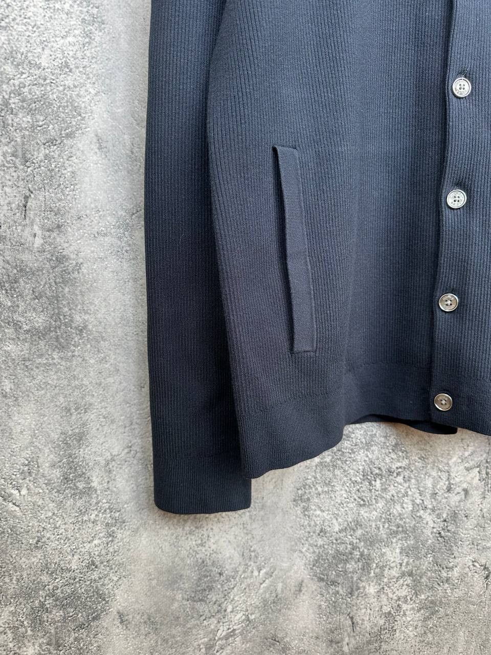 Reiss Reiss Saint Button Jacket Navy Overshirt Ribbed Viscose Size US L / EU 52-54 / 3 - 6 Thumbnail