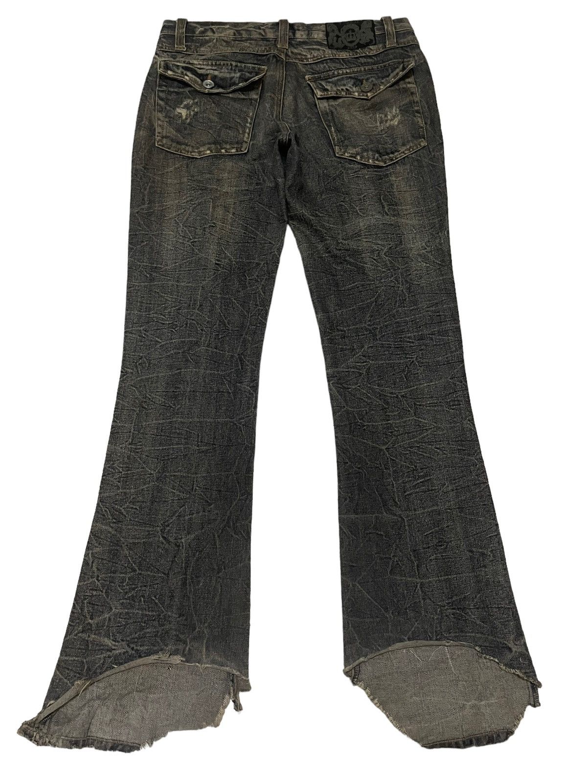 Japanese Brand Vintage Japan LowBox Distressed Style Flare Jeans Size US 33 - 2 Thumbnail
