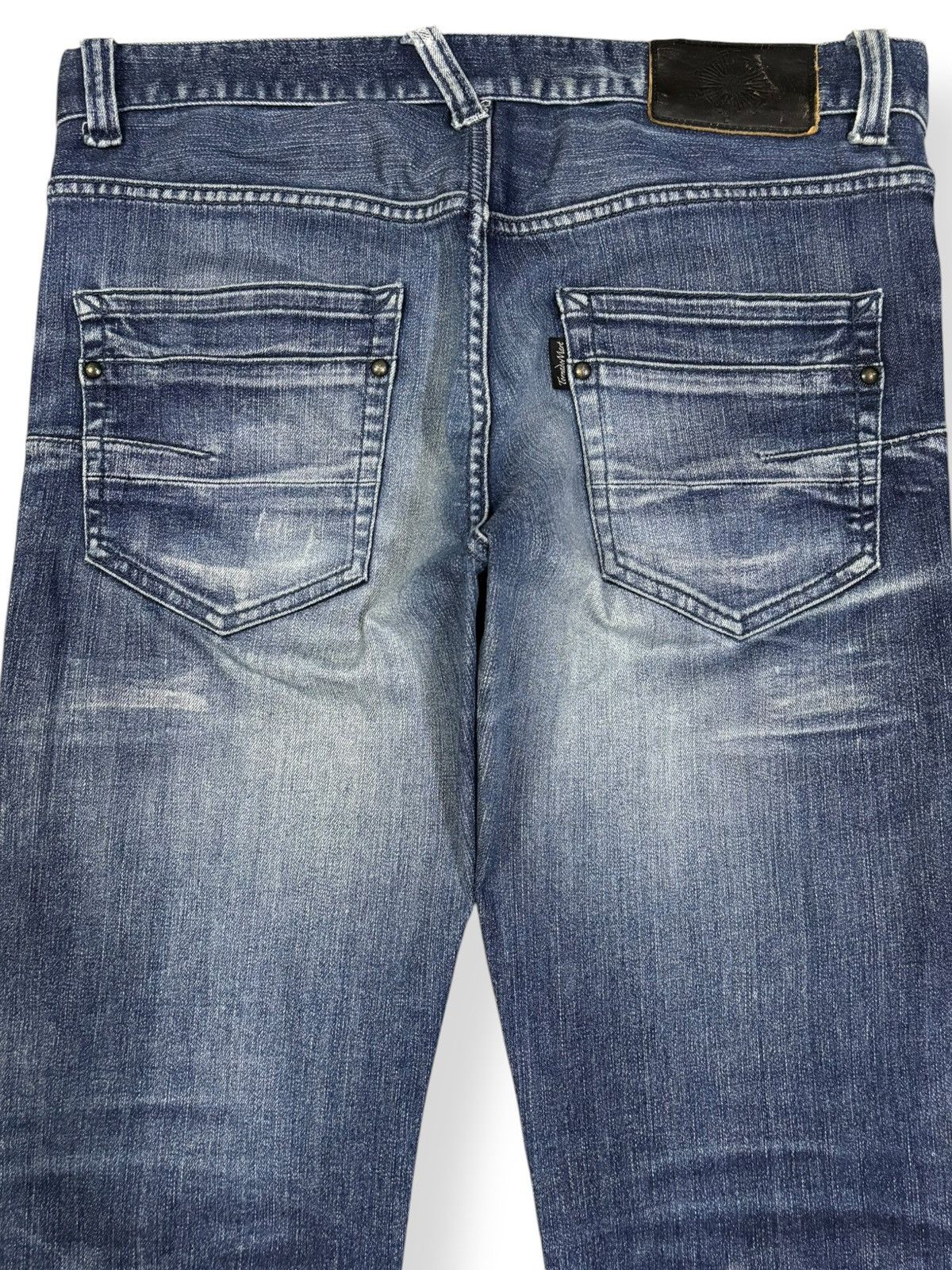 Tornado Mart Vintage Tornado Mart Whiskers Faded Wash Distressed Jeans Size US 33 - 8 Thumbnail