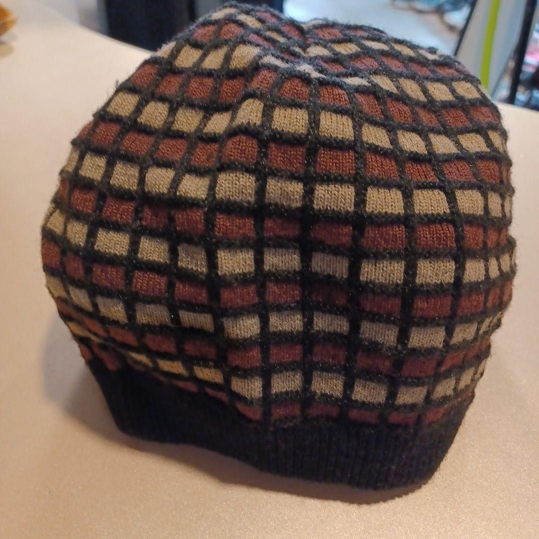 Jean Paul Gaultier Plaid Knit Beanie Size ONE SIZE - 2 Thumbnail