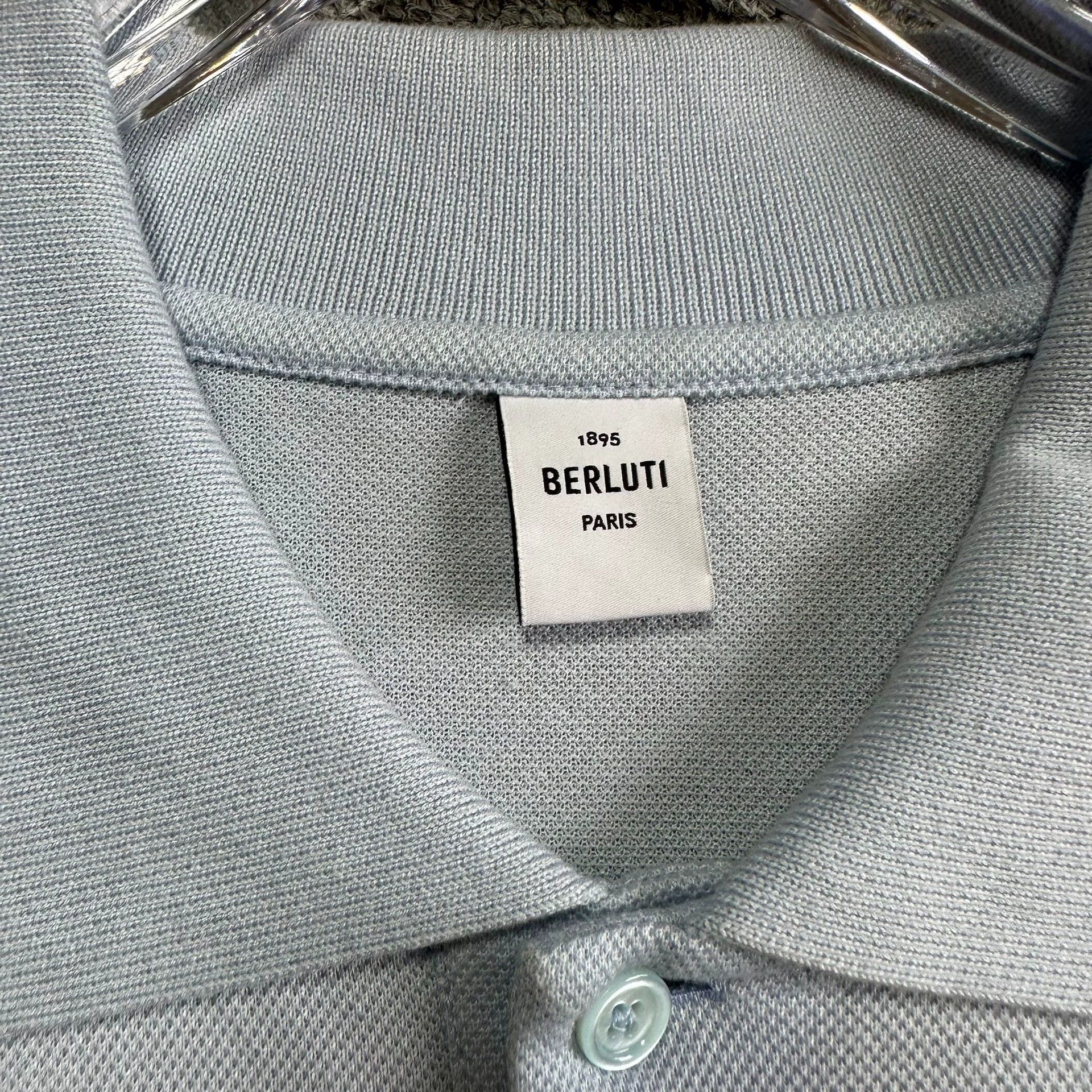 Berluti Berluti Light Blue Logo Polo Shirt Size US S / EU 44-46 / 1 - 3 Thumbnail