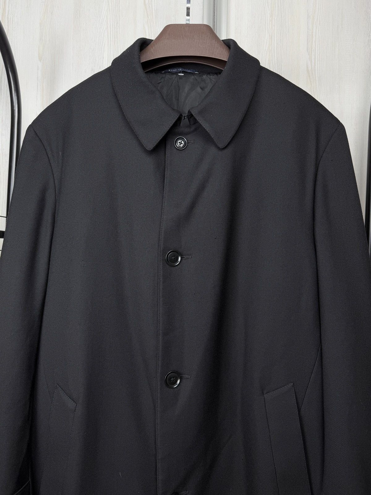 Pal Zileri Pal Zileri Italy Men’s black wool solid single-breasted coat Size US XXL / EU 58 / 5 - 3 Thumbnail