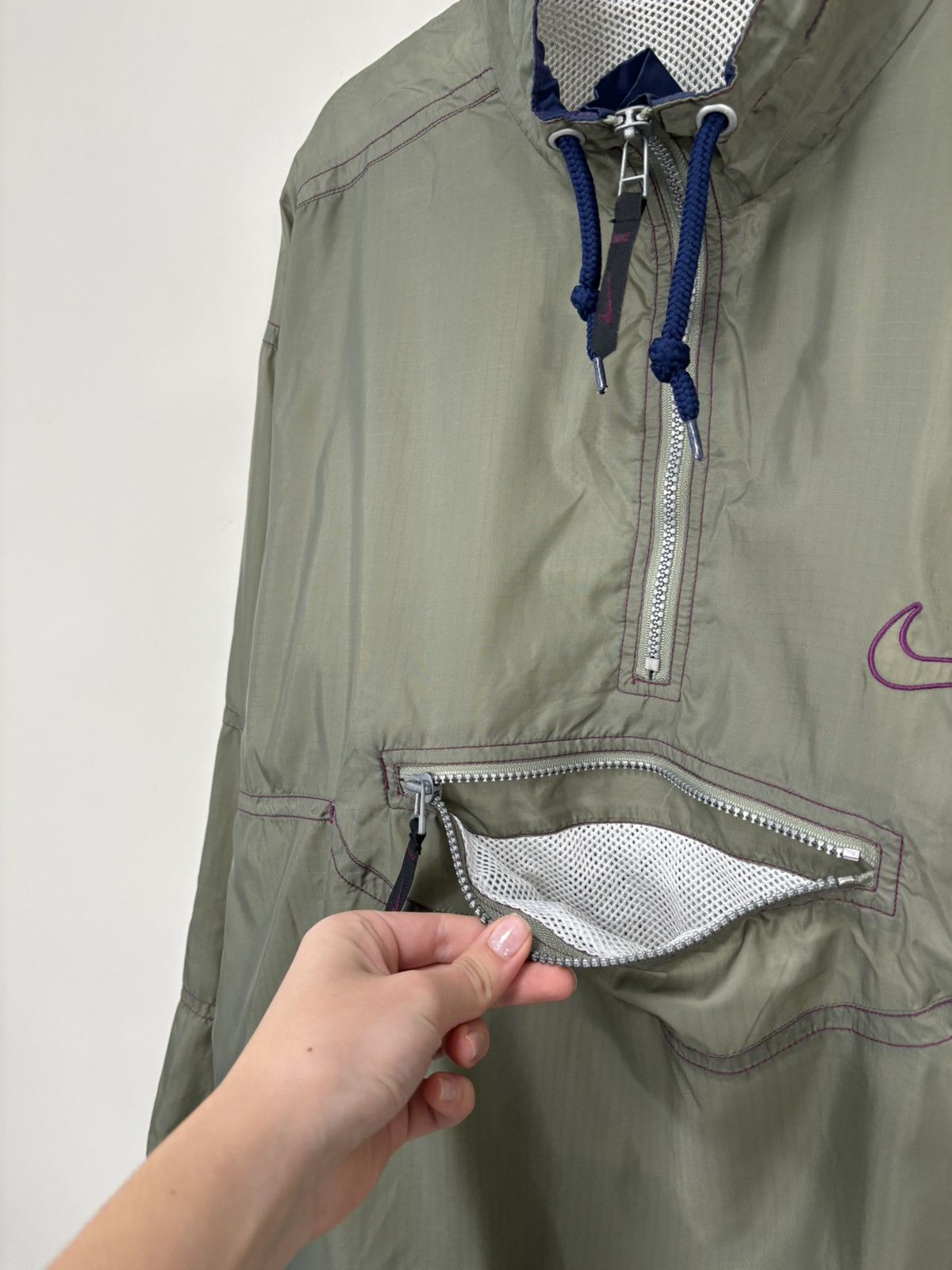 Nike Vintage Nike Y2K Big Back Logo 1/4 Zip Nylon Anorak Jacket Size US L / EU 52-54 / 3 - 8 Thumbnail