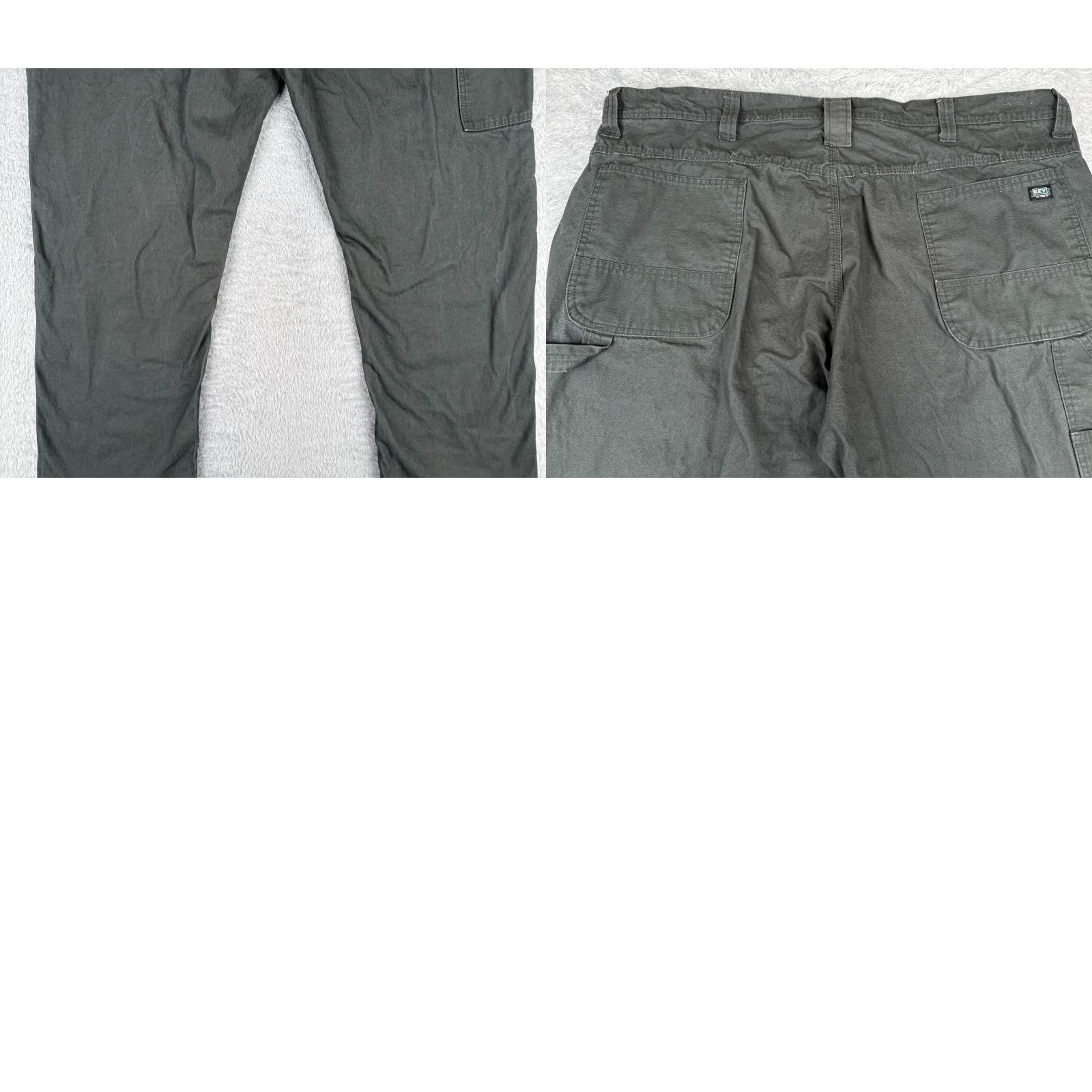 Vintage KEY Pants Men 44 Green Workwear Ripstop Cargo Cotton Durable 44x30 Size US 44 / EU 60 - 10 Thumbnail