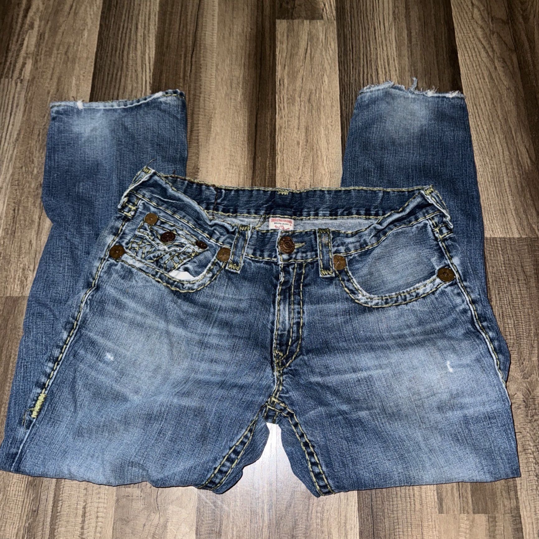 Vintage VINTAGE Religion Jeans Denim 36x29 Mens Blue 90s Straight Made In USA Size US 36 / EU 52 - 5 Thumbnail