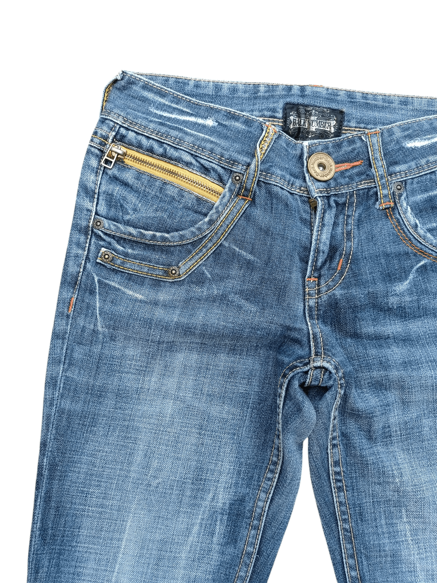 Japanese Brand VINTAGE 90s Flared Back Number Faded Jean Size US 28 / EU 44 - 5 Thumbnail