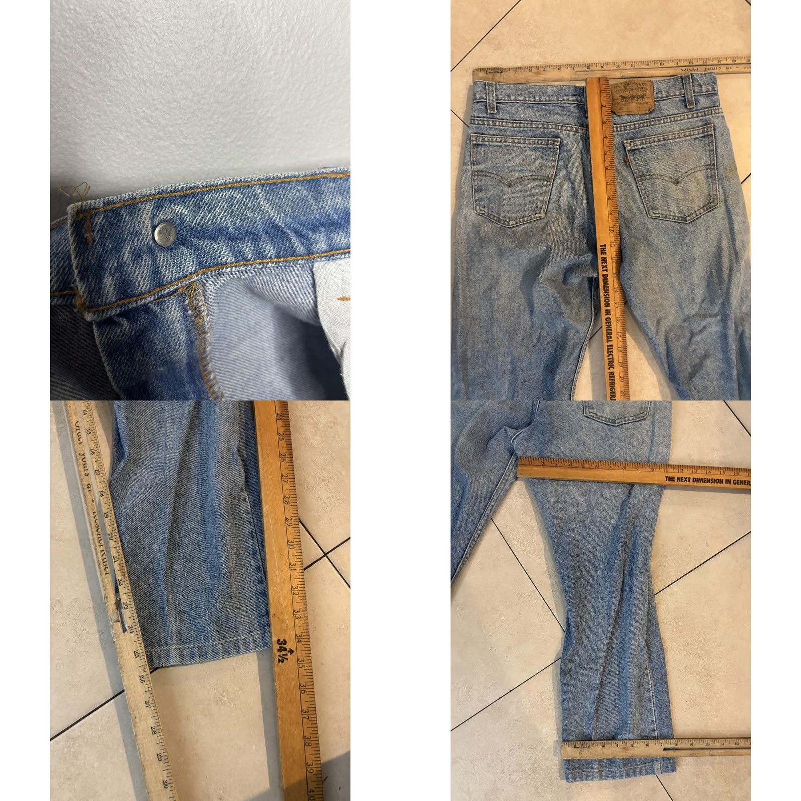 Levi's Levi's 501 Jeans Mens 30x25 Blue Light Wash Denim Button Fly Straight Leg Red Tab Size US 30 / EU 46 - 8 Thumbnail