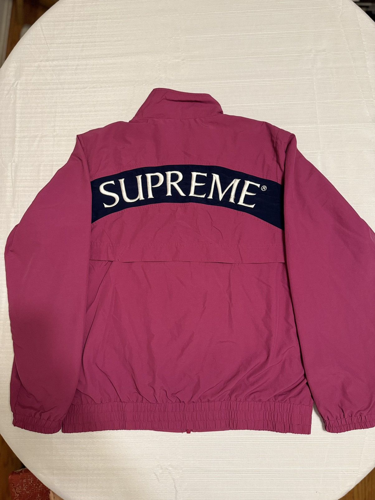 Supreme Supreme Arc Logo Track Jacket (Magenta, FW17) Size US L / EU 52-54 / 3 - 3 Thumbnail