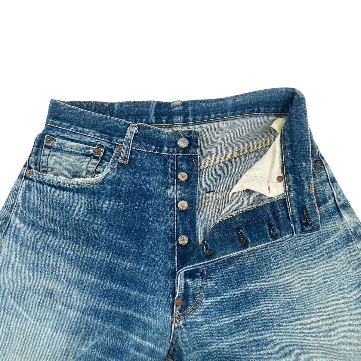 Evisu VINTAGE EVIS DISTRESSED SELVEDGE JEANS Size US 33 - 5 Thumbnail
