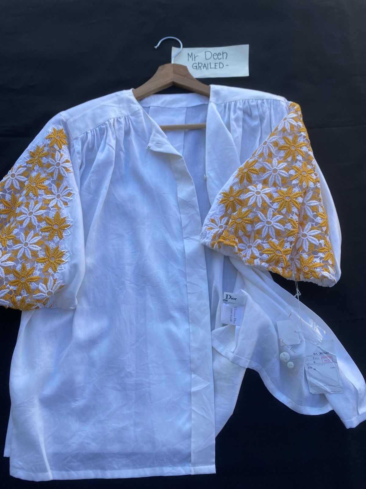 Christian Dior Monsieur Vintage Christian Dior Embroidered Balloon Sleeve Blouse Size M / US 6-8 / IT 42-44 - 13 Thumbnail