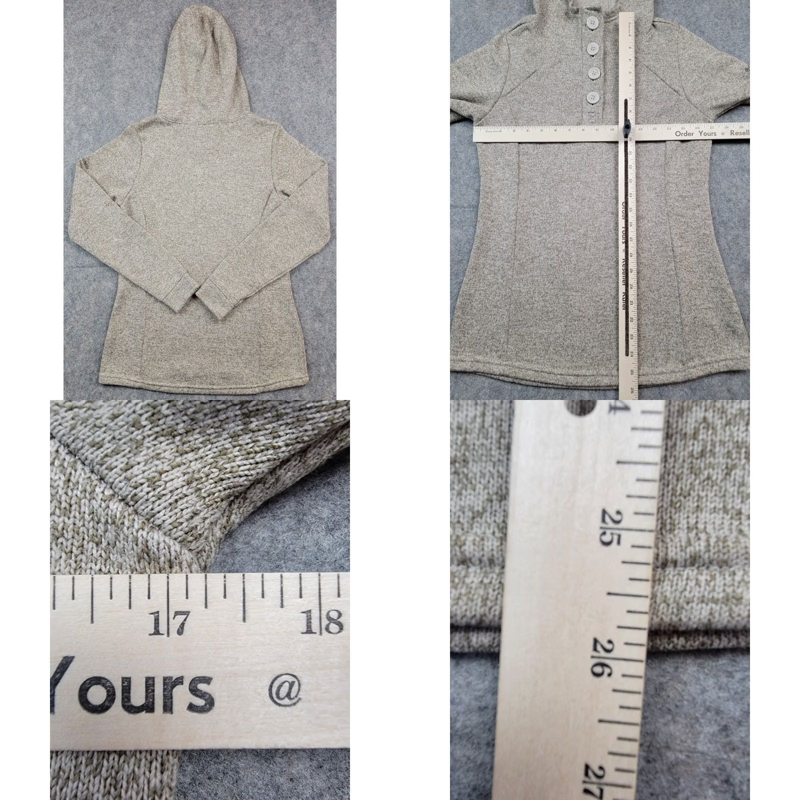 Vintage Columbia Sweater Womens Small Brown Hooded 1/4 Button Pullover Fleece Lined Size S / US 4 / IT 40 - 8 Thumbnail