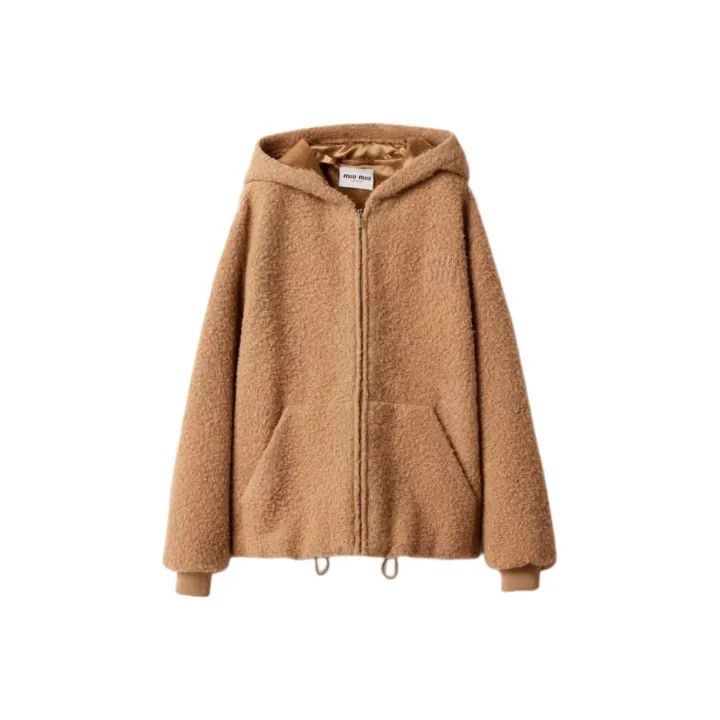 Miu Miu Miu Miu Brown Hoodie with Zipper and Pockets 0079 Size M / US 6-8 / IT 42-44 - 1 Thumbnail