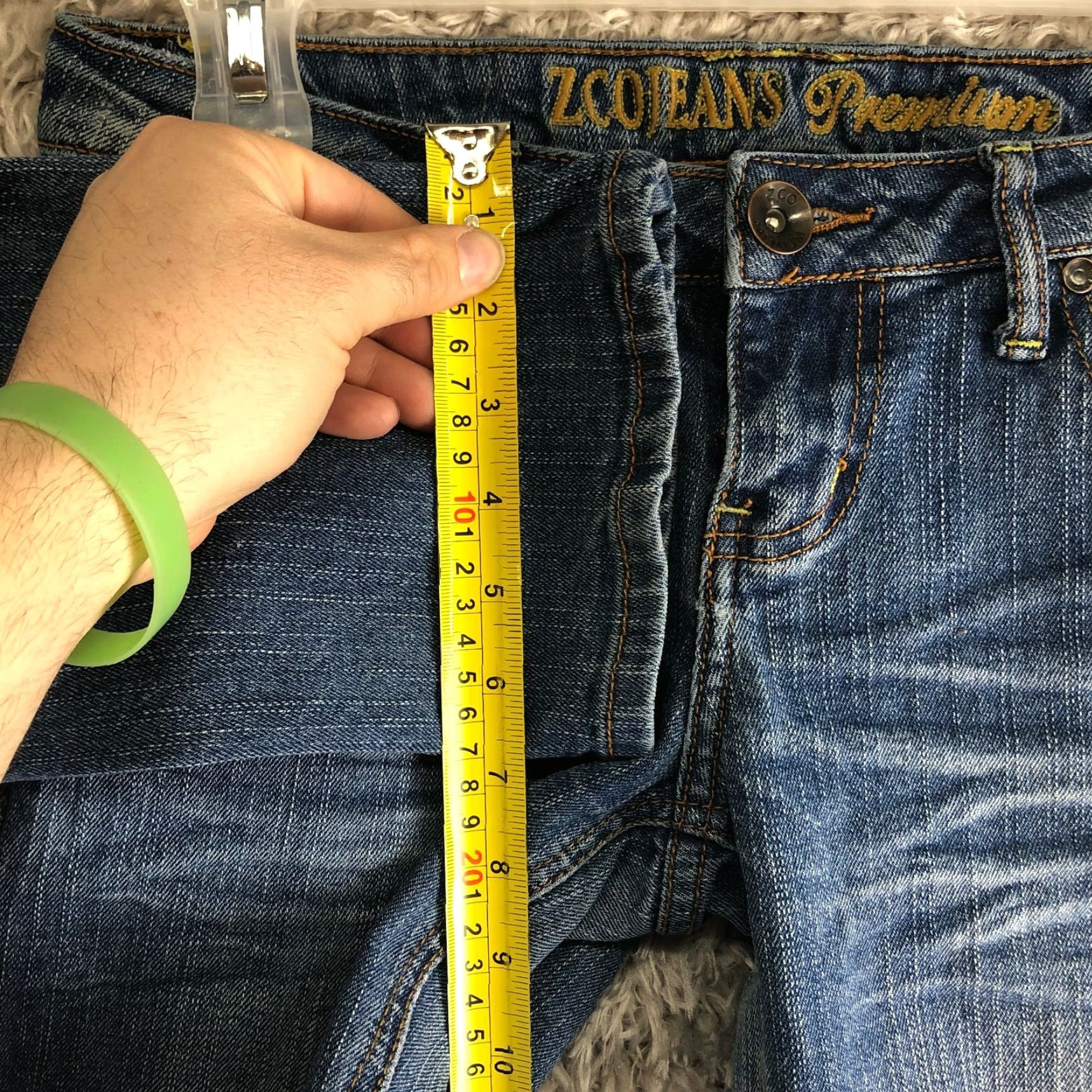 Vintage ZCO Jeans Low Rise Straight Leg Womens Size 7 Distressed Pocket Blue Jeans Size 28" / US 6 / IT 42 - 4 Thumbnail