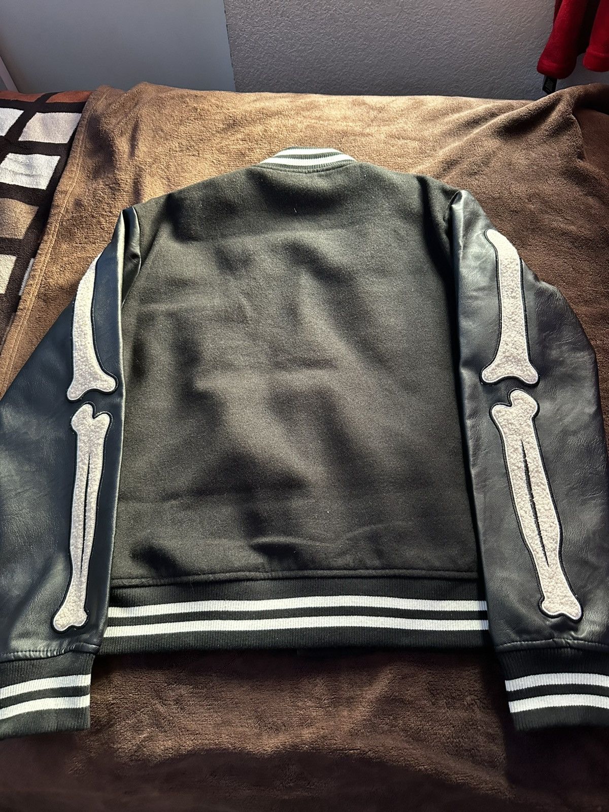 Fashion Nova Bone varsity boomer jacket Size US S / EU 44-46 / 1 - 2 Thumbnail