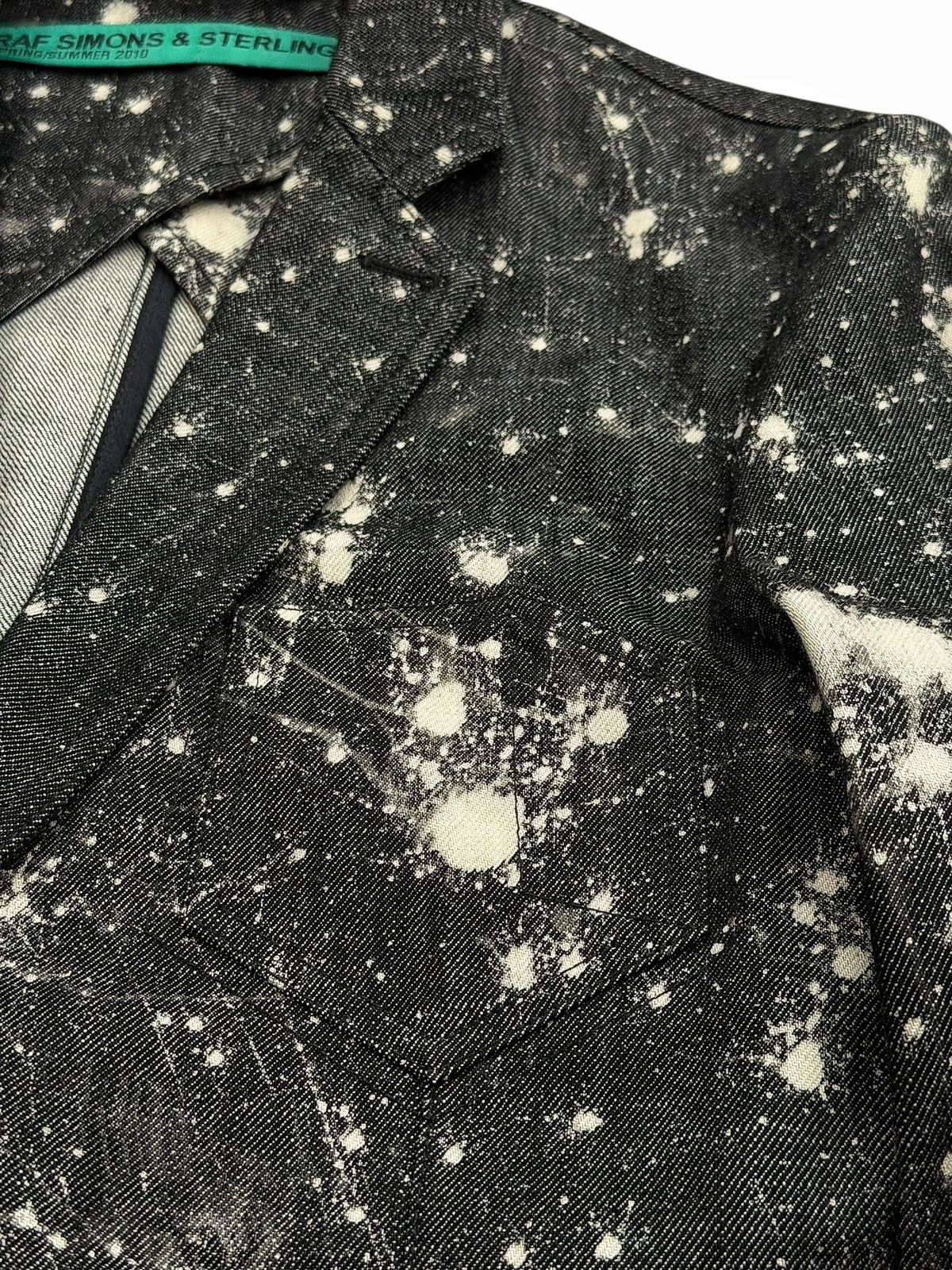 Raf Simons × Sterling Ruby 2010 1/1 Bleach Stars Denim Blazer Coat Size US M / EU 48-50 / 2 - 7 Thumbnail