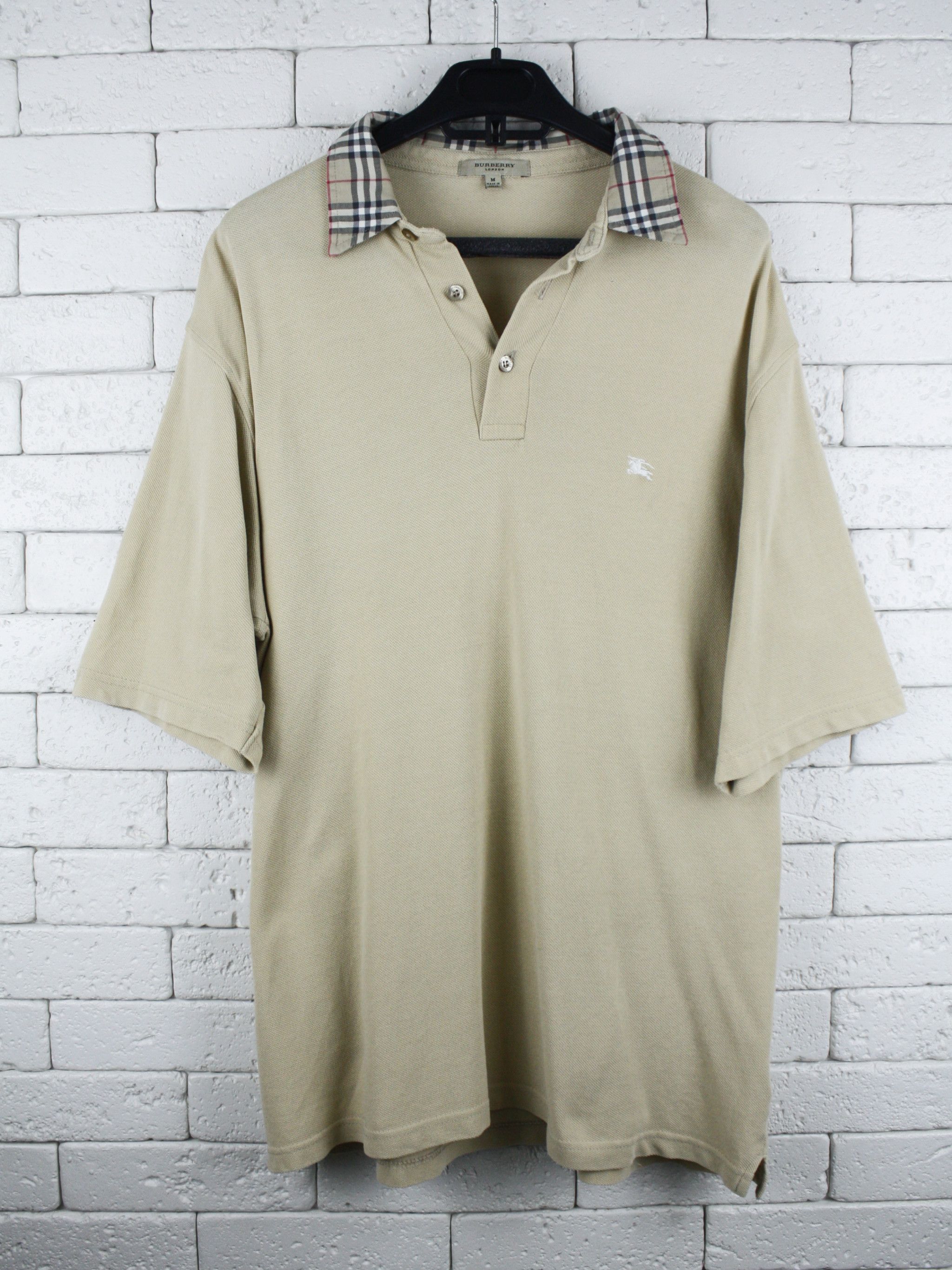 Burberry Burberry Polo Shirt Beige Nova Check Collar Vintage Size US M / EU 48-50 / 2 - 1 Thumbnail