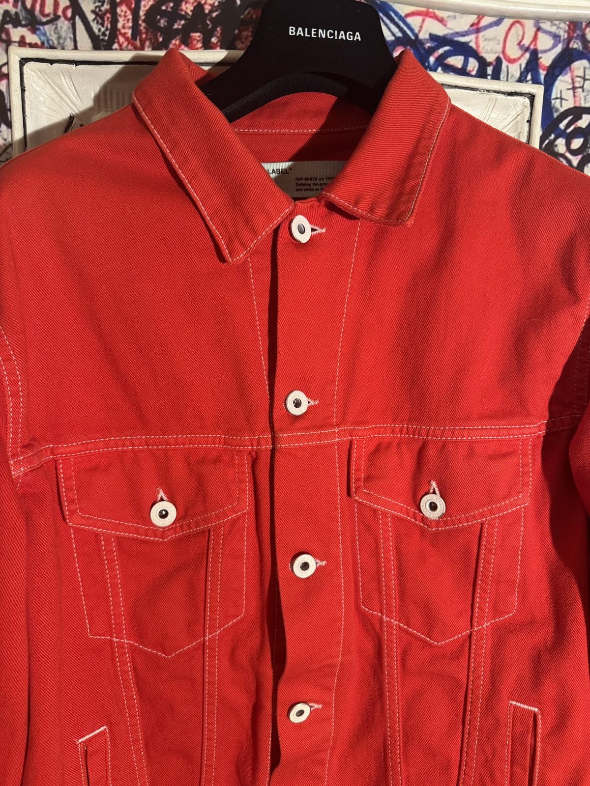 Off-White Off White Jeans Jacket SS19 Blue Skull Backrpint Size US XL / EU 56 / 4 - 3 Thumbnail
