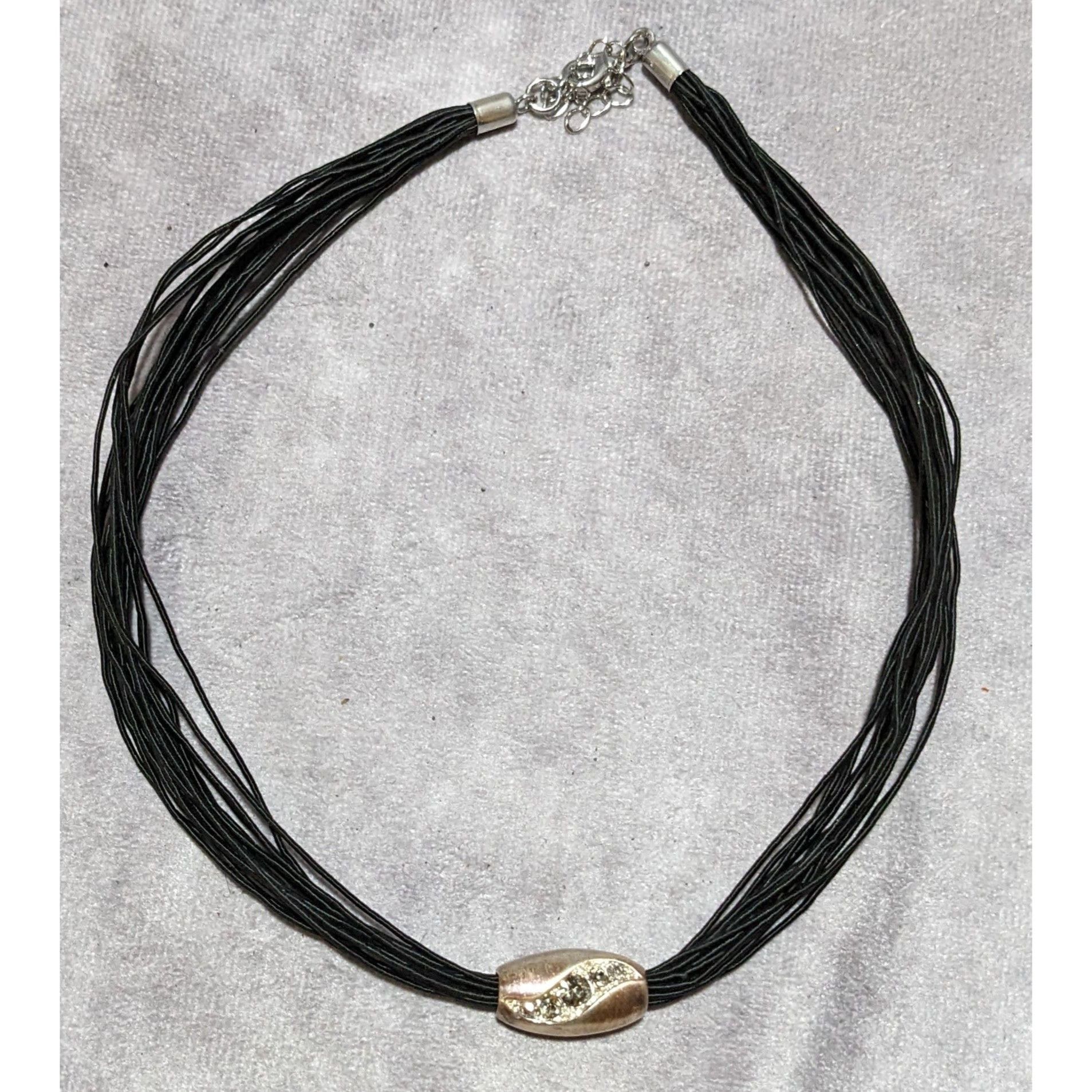 Other Modern Gem Inlaid Silver Barrel Pendant Necklace Size ONE SIZE - 10 Thumbnail