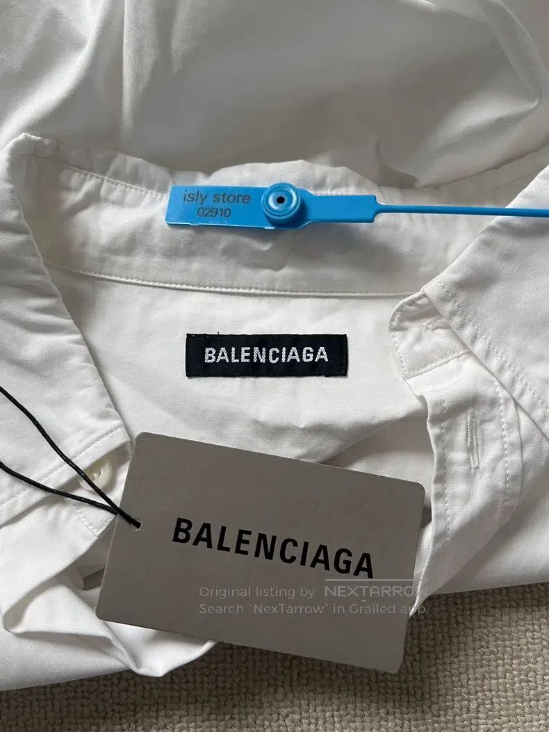 Balenciaga Balenciaga Letter Printed White Shirt Size XS / US 0-2 / IT 36-38 - 4 Thumbnail