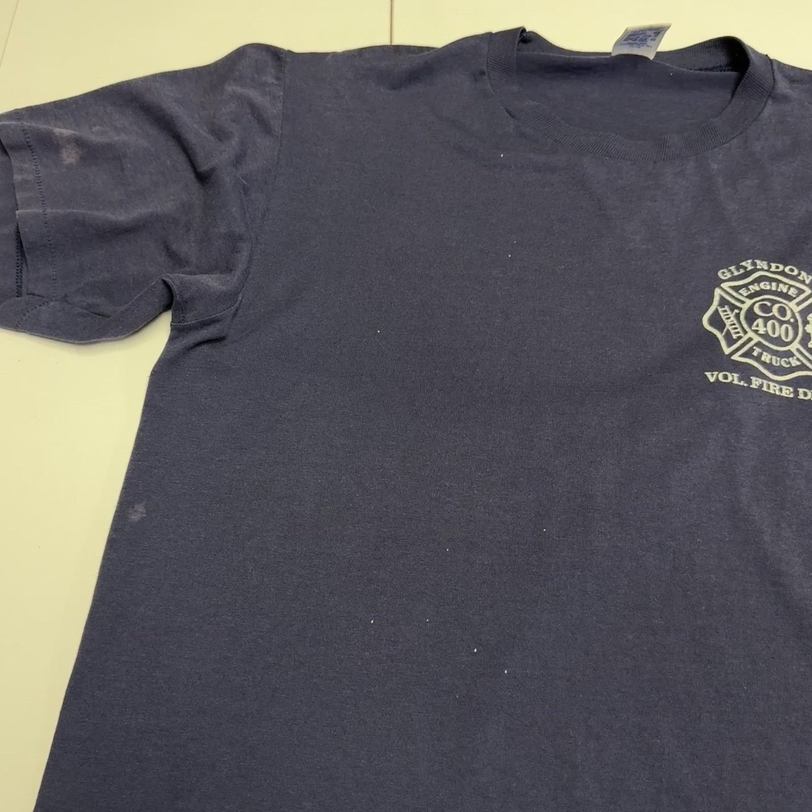 Vintage Vintage Fire Fighter T Shirt Mens XL Blue Fire Dept Glyndon Size US XL / EU 56 / 4 - 6 Thumbnail