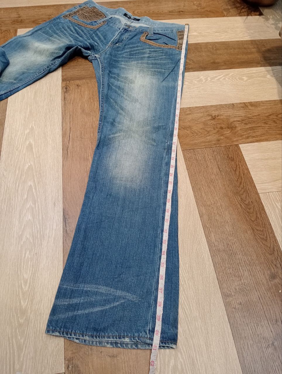 Japanese Brand JAPANESE ROOT THREE BLUE DENIM FLARED PANTS Size US 34 / EU 50 - 15 Thumbnail