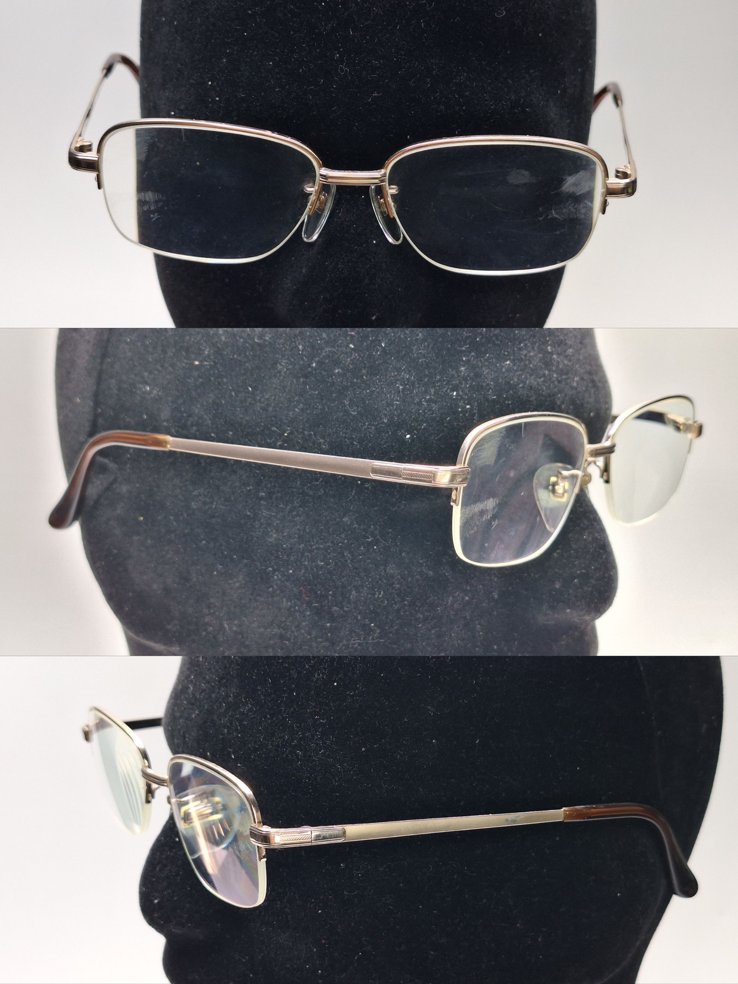 Vintage MATRIX M-5947 Pure Titanium Semi-Rimless Gold Eyeglass Size ONE SIZE - 7 Thumbnail