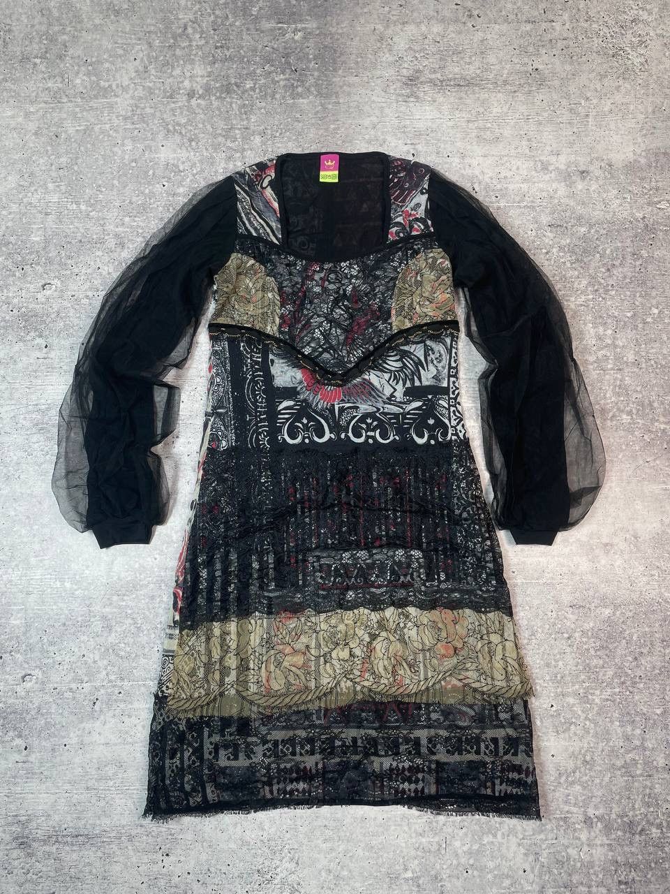 Hysteric Glamour Vintage 00s Save The Queen Midi Dress Mesh Y2K Size XL / US 12-14 / IT 48-50 - 1 Thumbnail