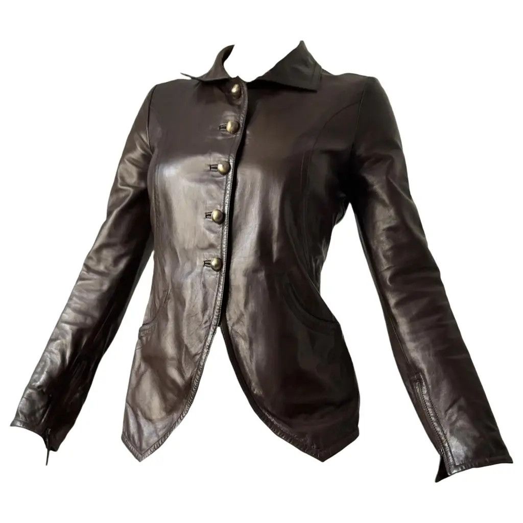 Fendi Fendi Brown Vintage Genuine Leather Silk Lined Blazer IT 40 Size S / US 4 / IT 40 - 2 Thumbnail